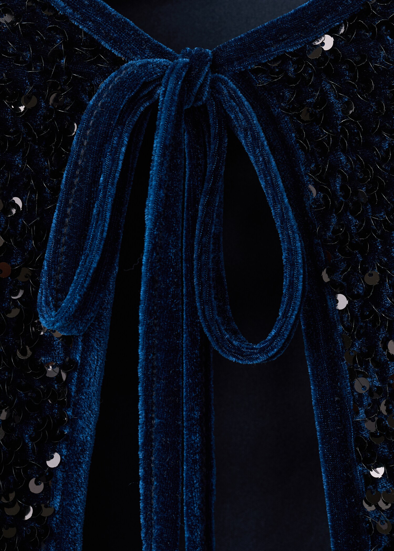 Velvet sequin jacket with bow - تفاصيل المنتج 0