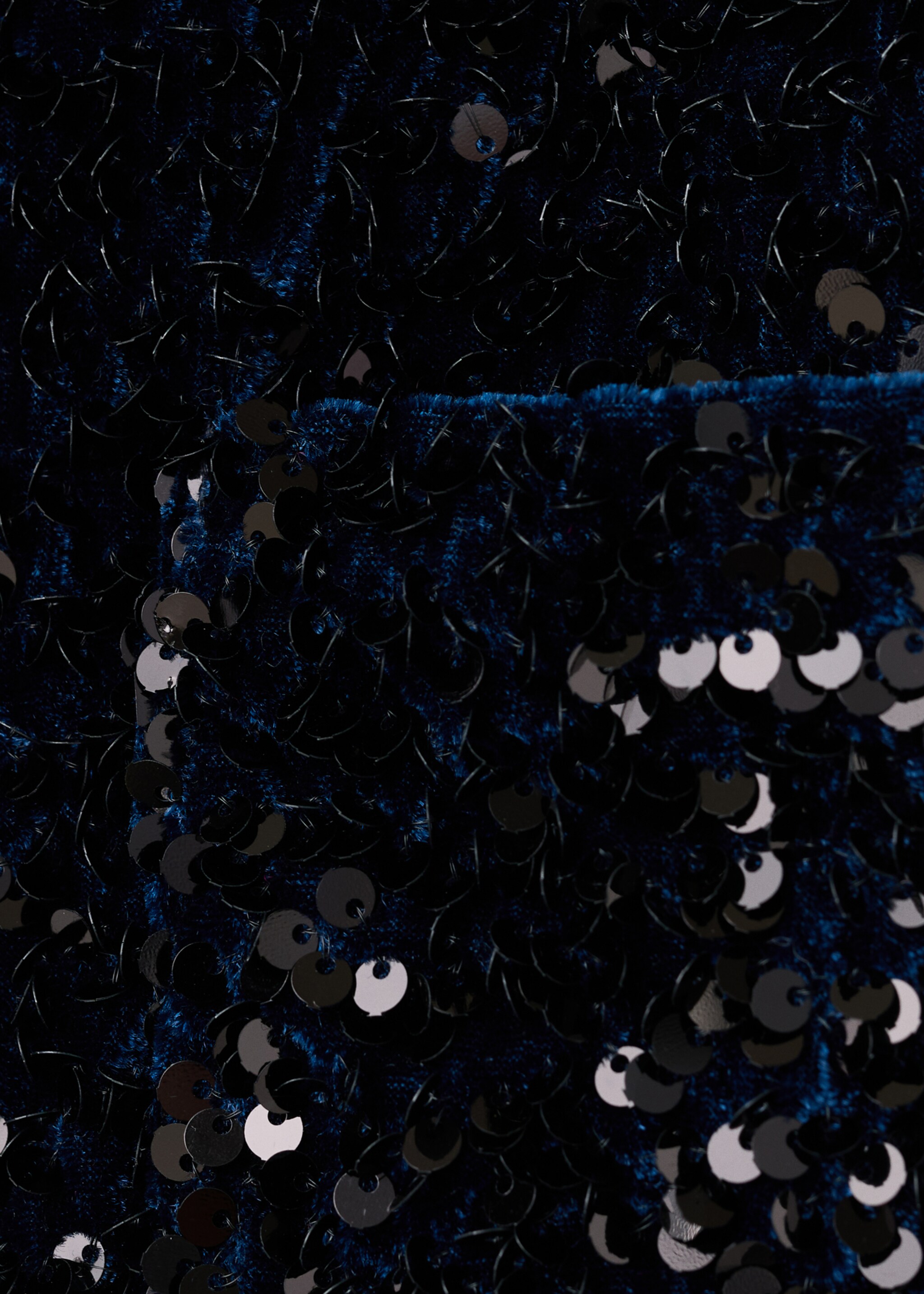 Velvet jacket with sequins and bow - Details of the article 8, Navy. Ref: 17089112-00.
