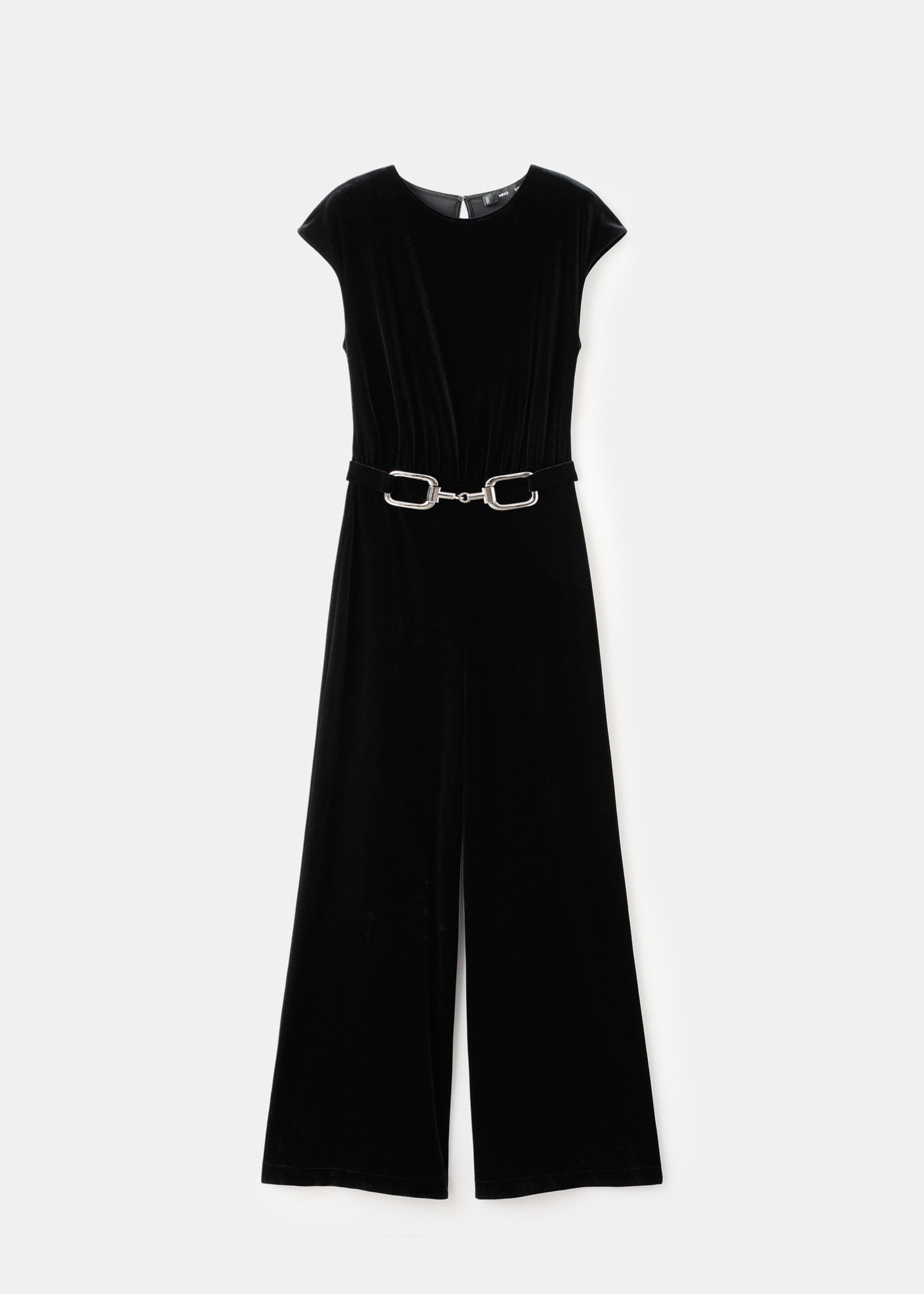 Velvet belt jumpsuit - Article without model, Black. Ref: 17089113-00.