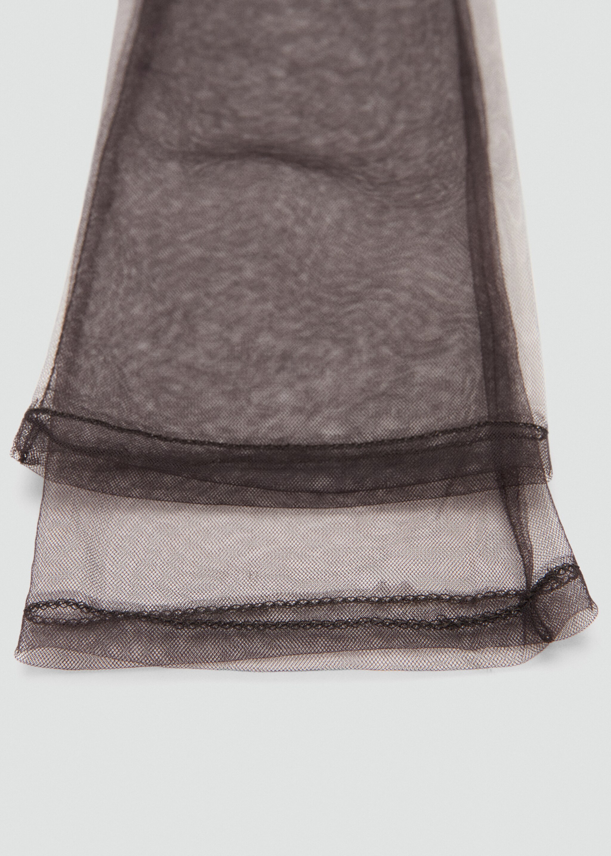 Long semi-transparent gloves - Medium plane, Chocolate. Ref: 17089114-00.