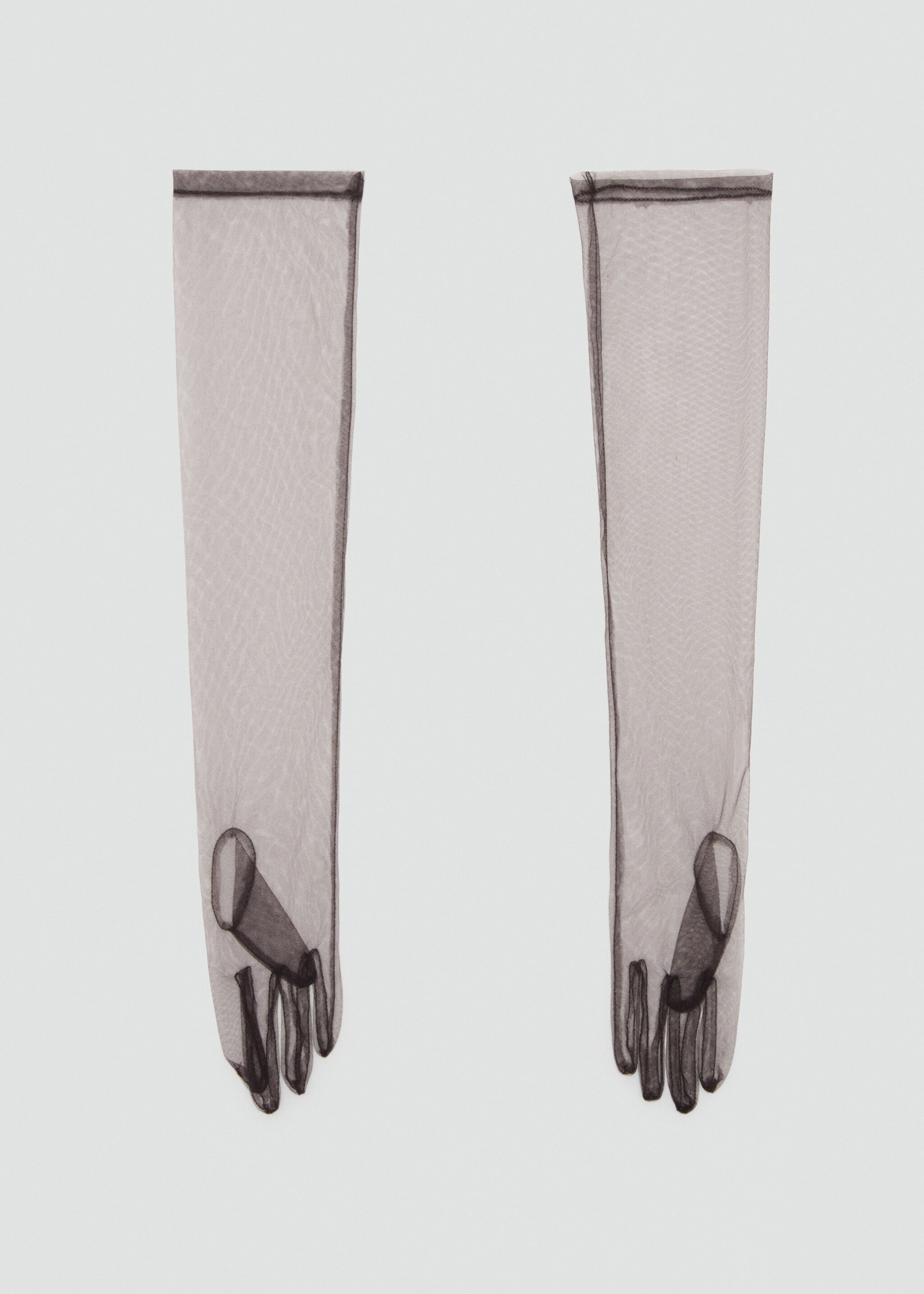 Long semi-transparent gloves - Article without model, Chocolate. Ref: 17089114-00.