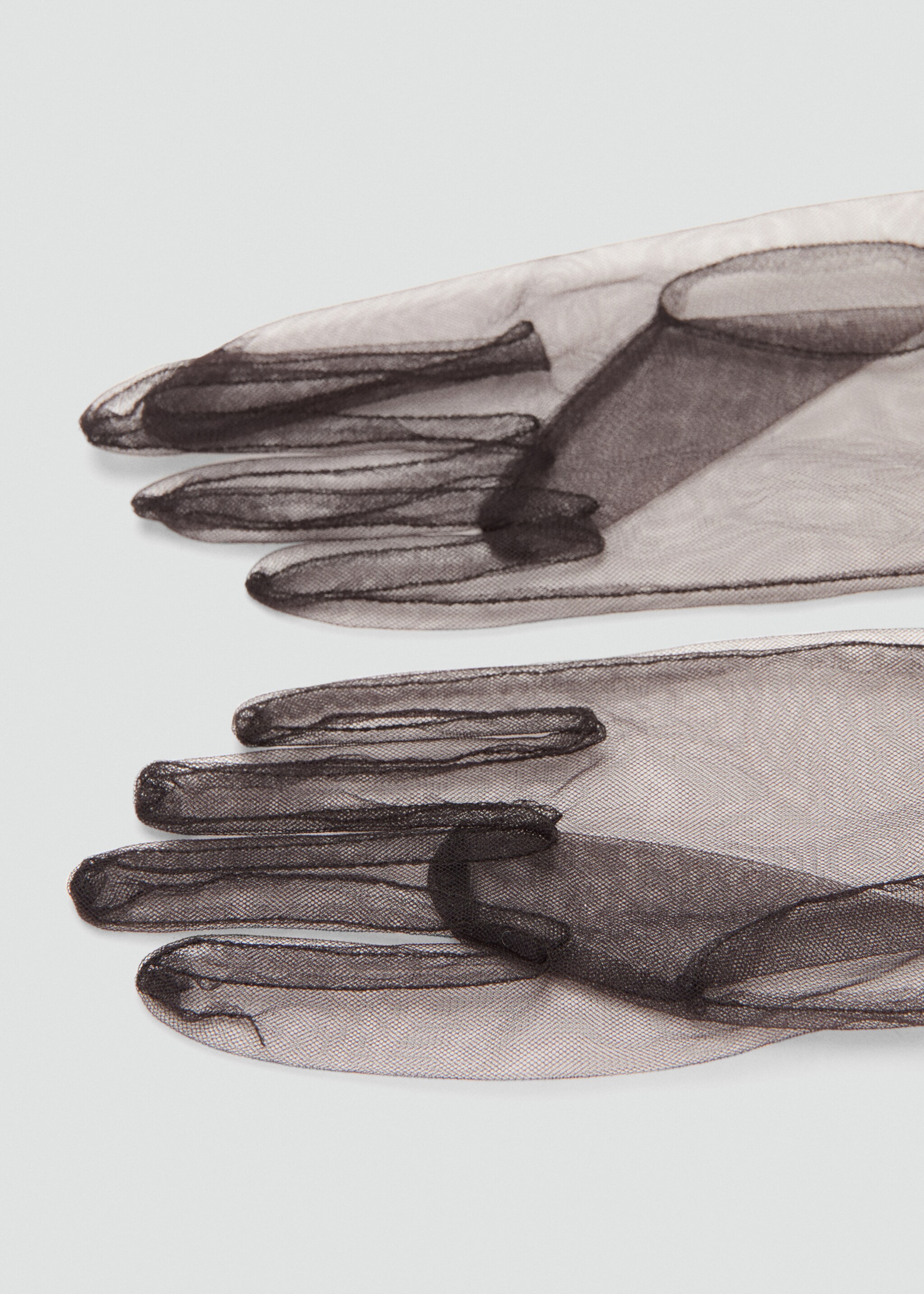 Long semi-transparent gloves - Details of the article 1, Chocolate. Ref: 17089114-00.