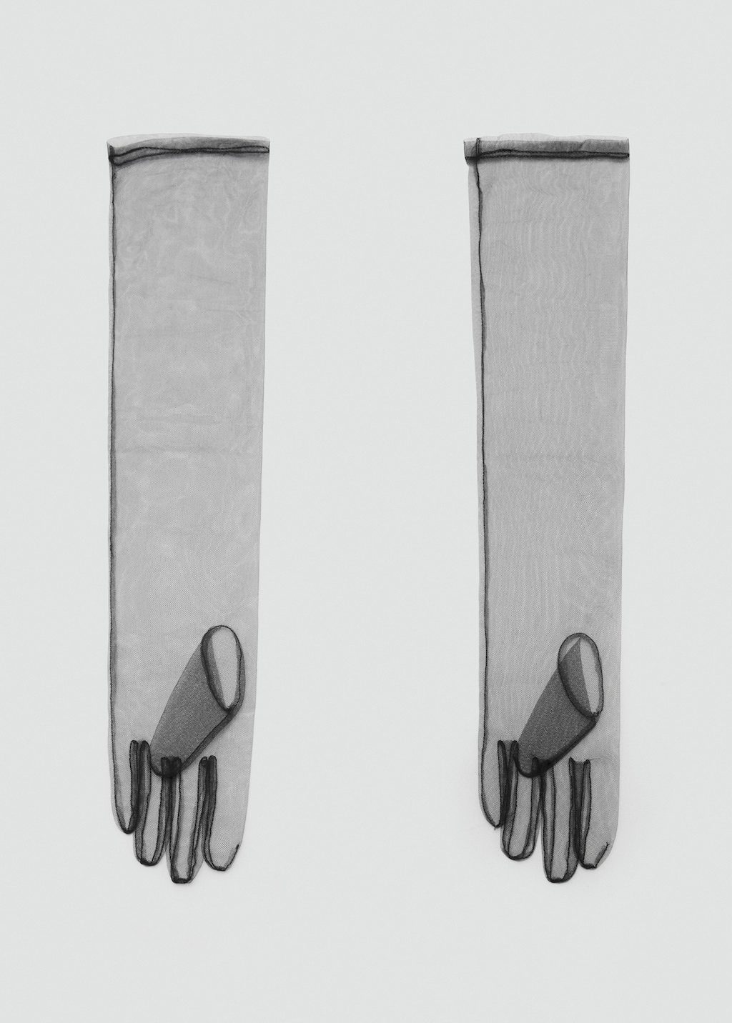 Long semi-transparent gloves