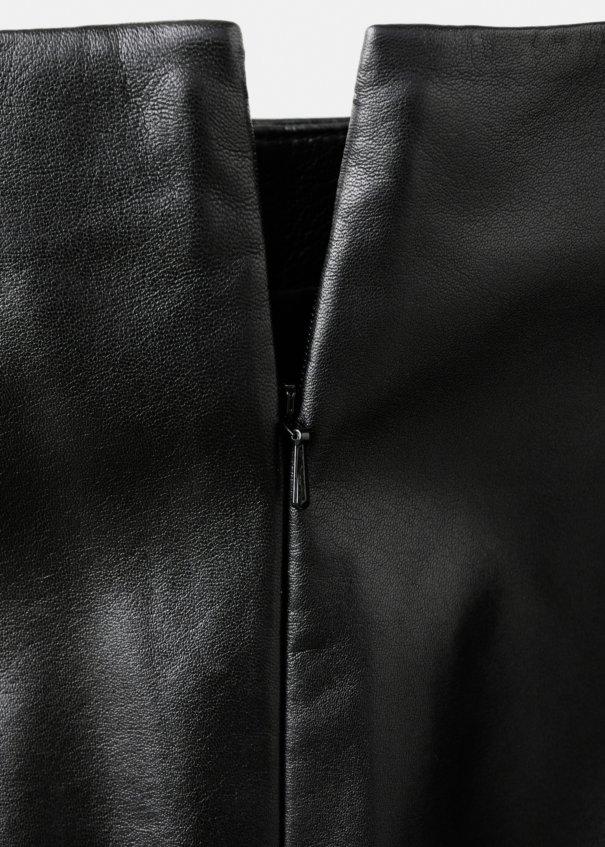 Leather pencil skirt - Details of the article 0, Black. Ref: 17089116-00.