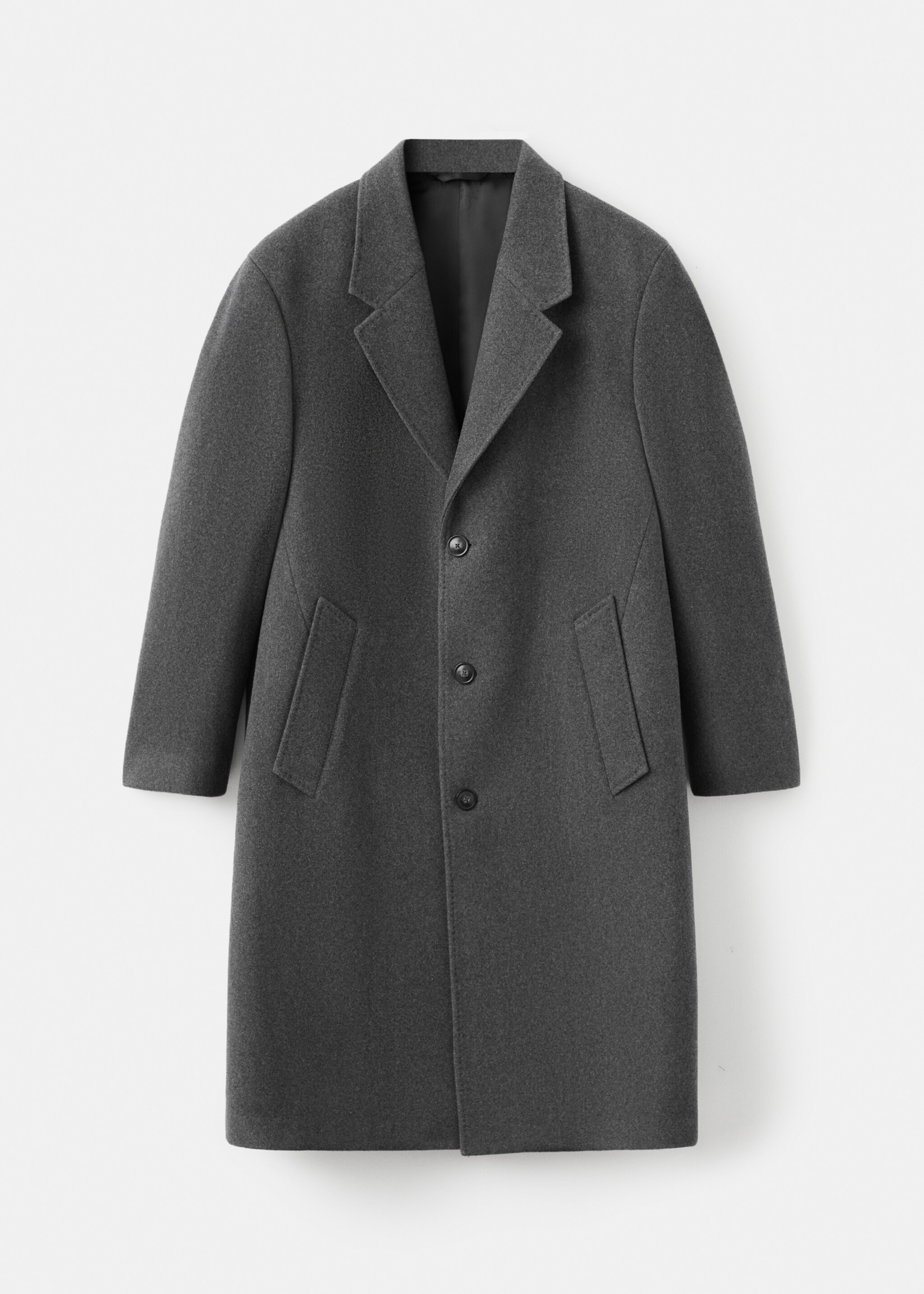 Long wool coat - Article without model, Grey. Ref: 17089204-00.
