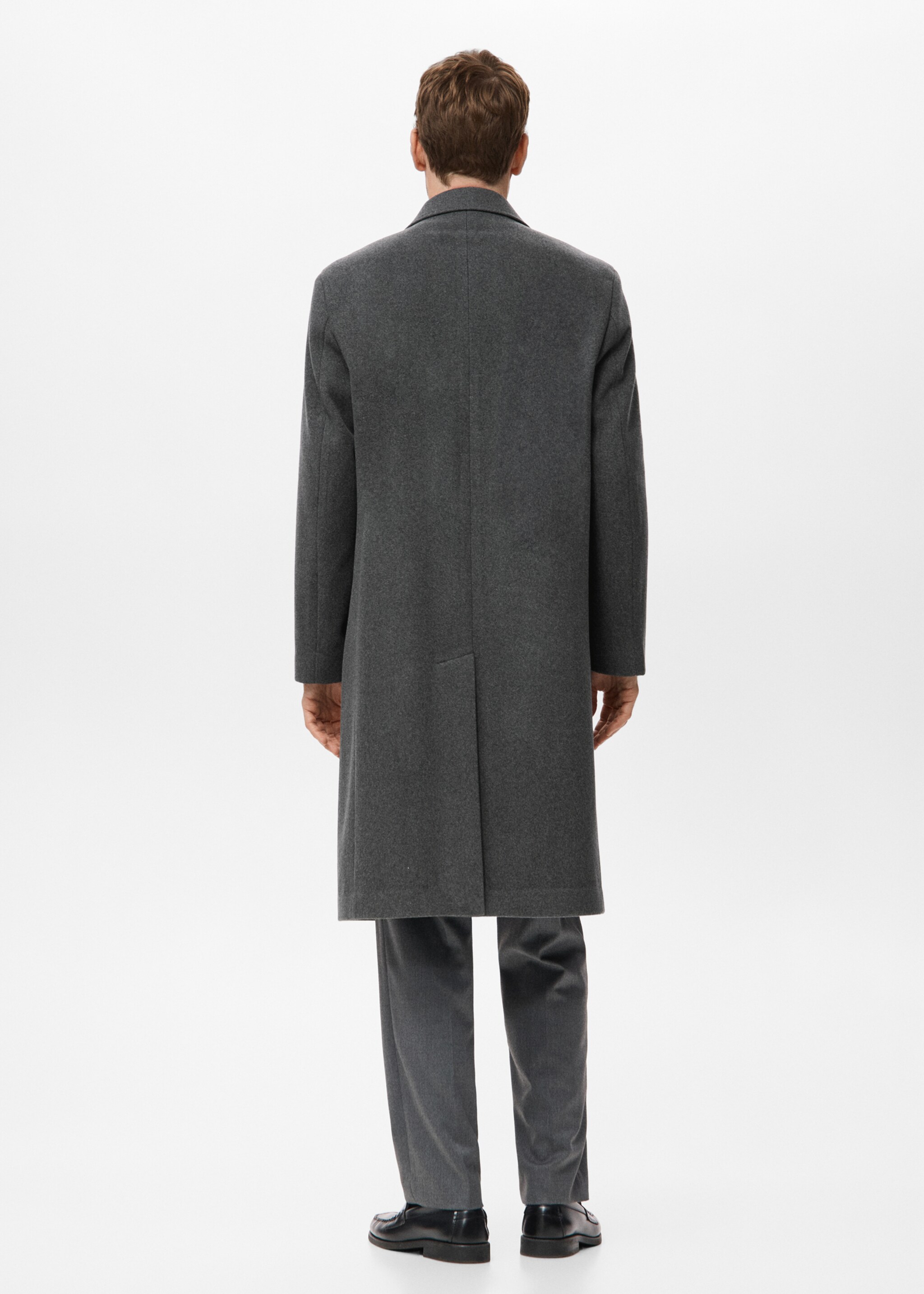 Long wool coat - Reverse of the article, Grey. Ref: 17089204-00.
