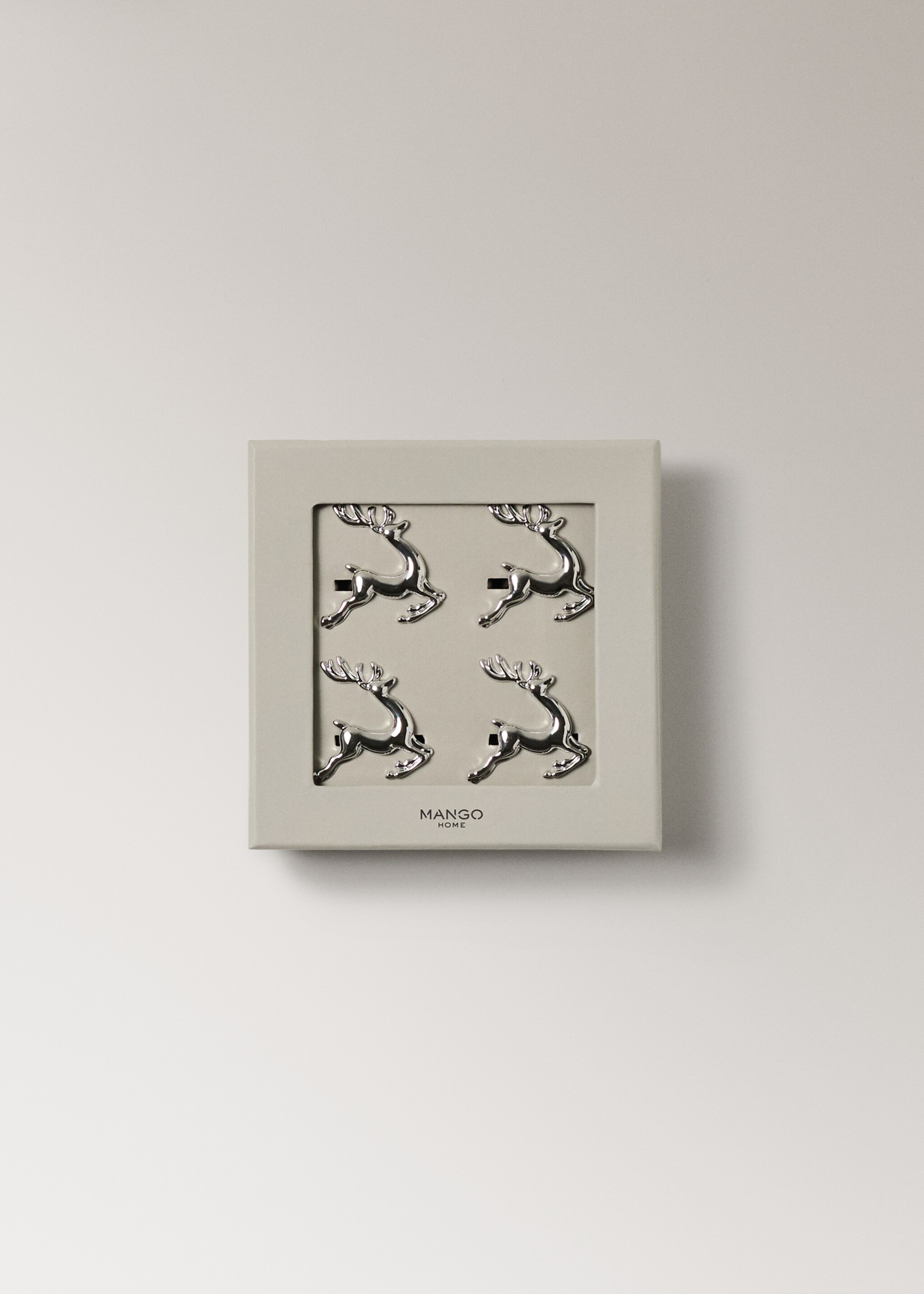 Stainless steel stag napkin holder - Details of the article 3, Silver. Ref: 17089205-00.