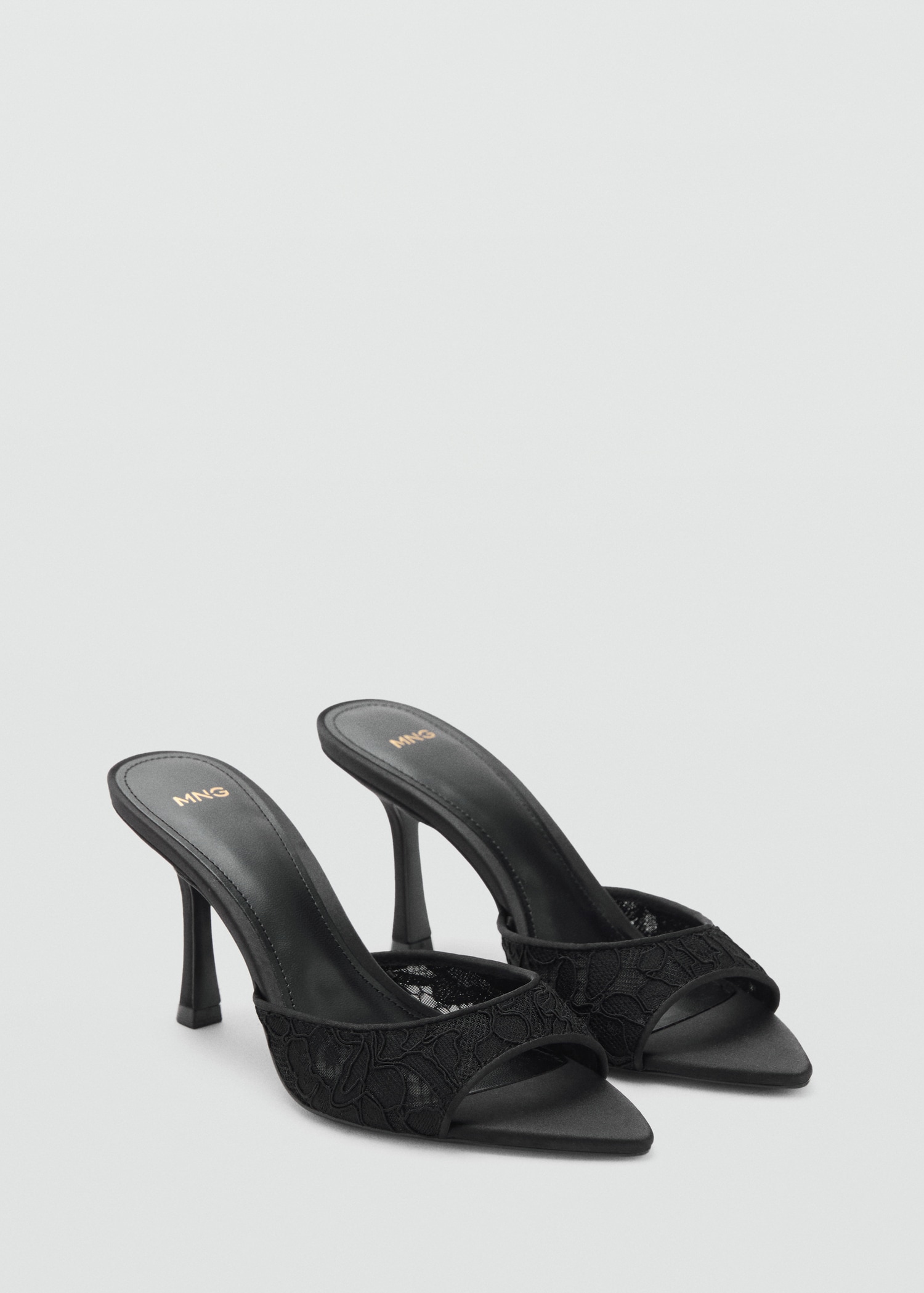 Lace heeled sandals - Medium plane