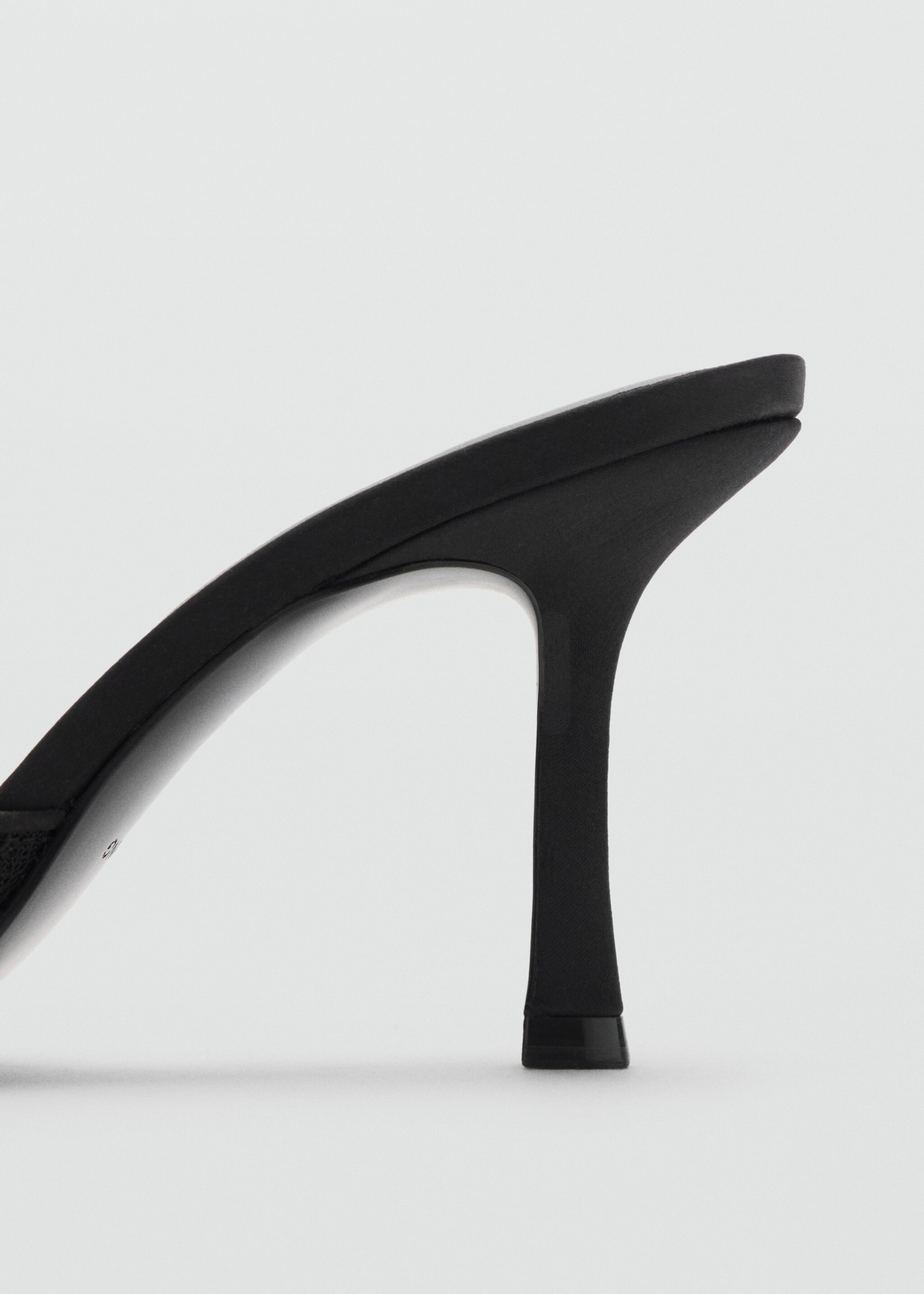 Lace heeled sandals - Details of the article 1, Black. Ref: 17089207-00.