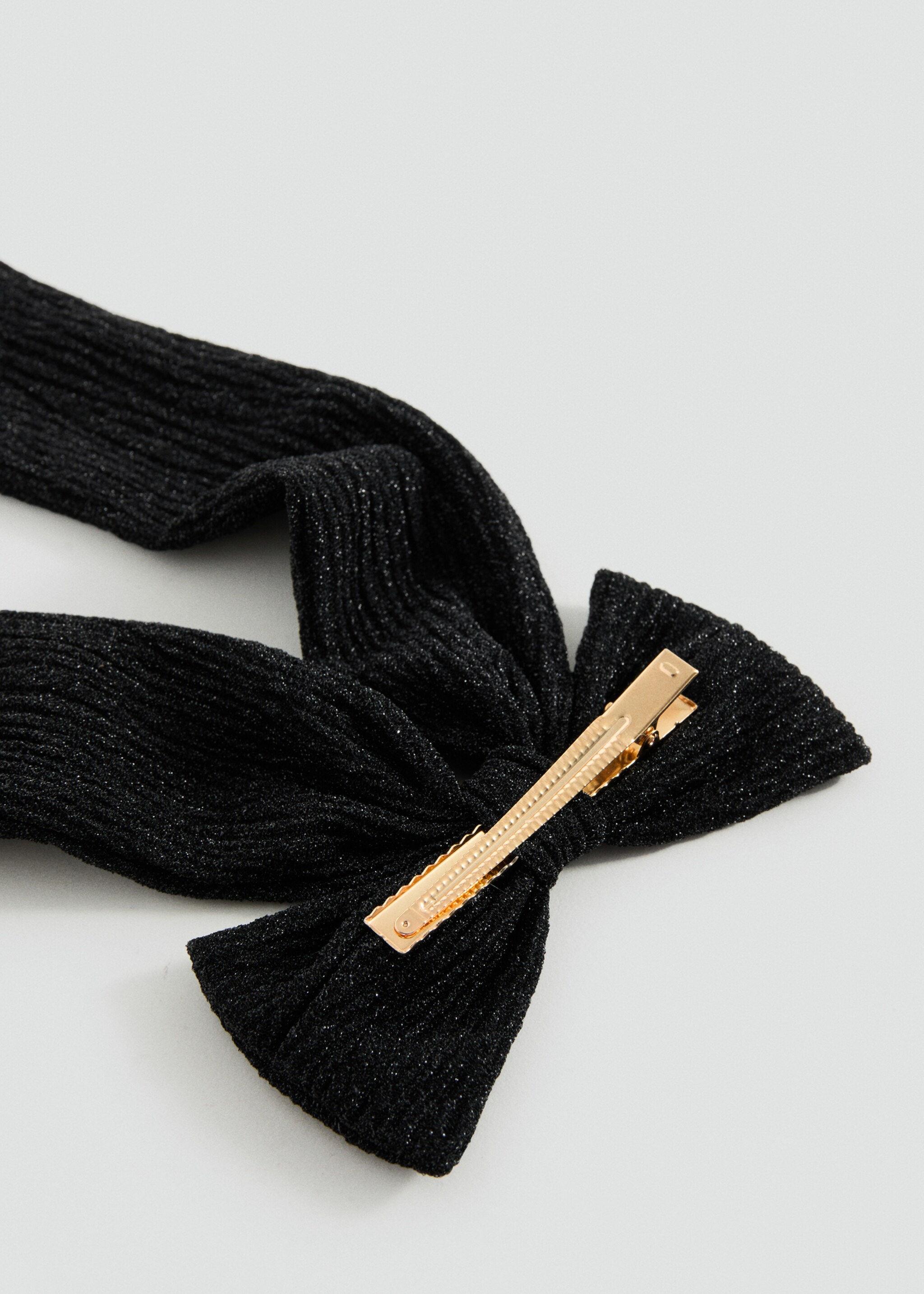 Hairclip bow - Medium plane, Black. Ref: 17089209-00.