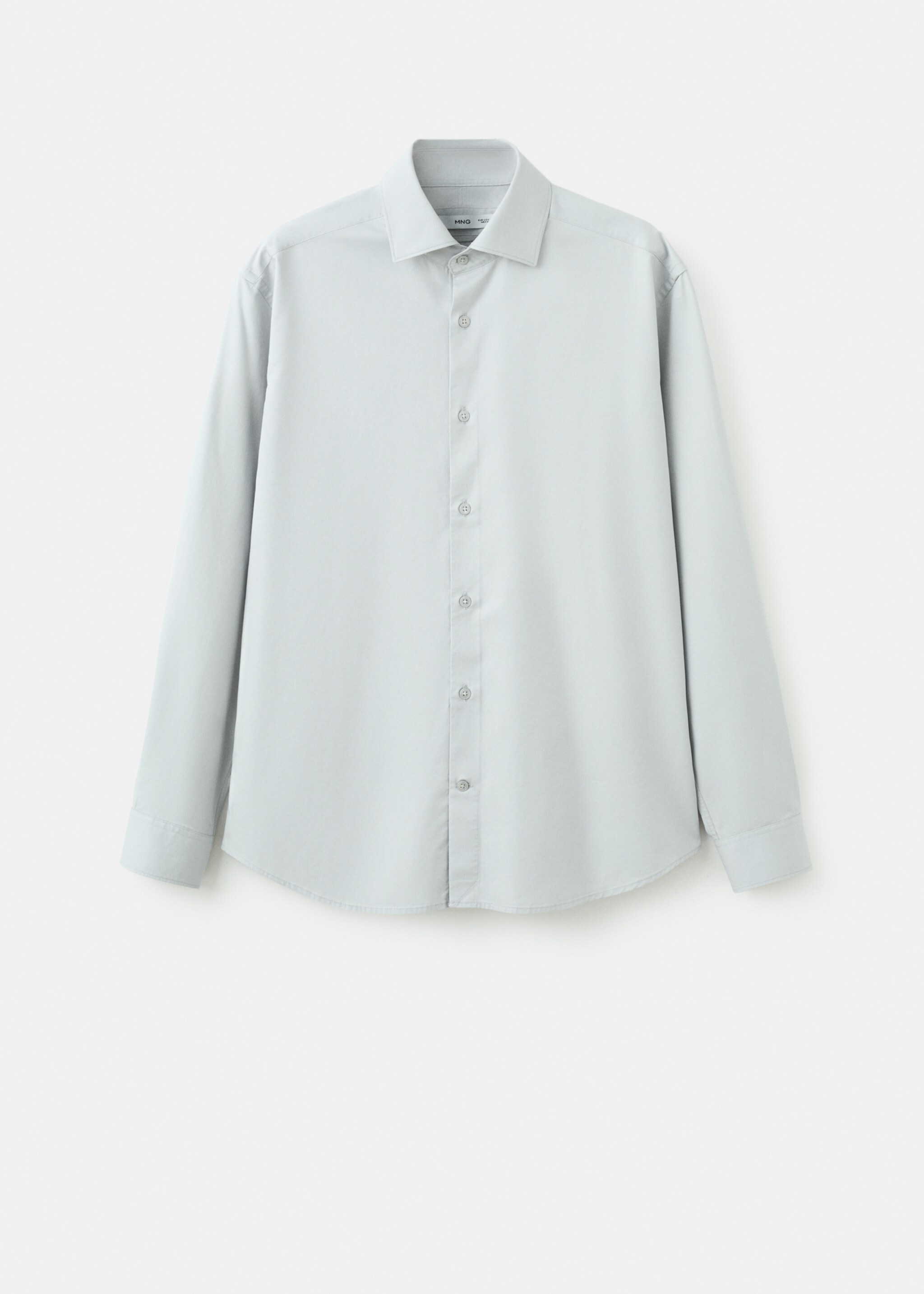 Slim fit shirt cotton and lyocell - Article without model, Ice Grey. Ref: 17089213-00.