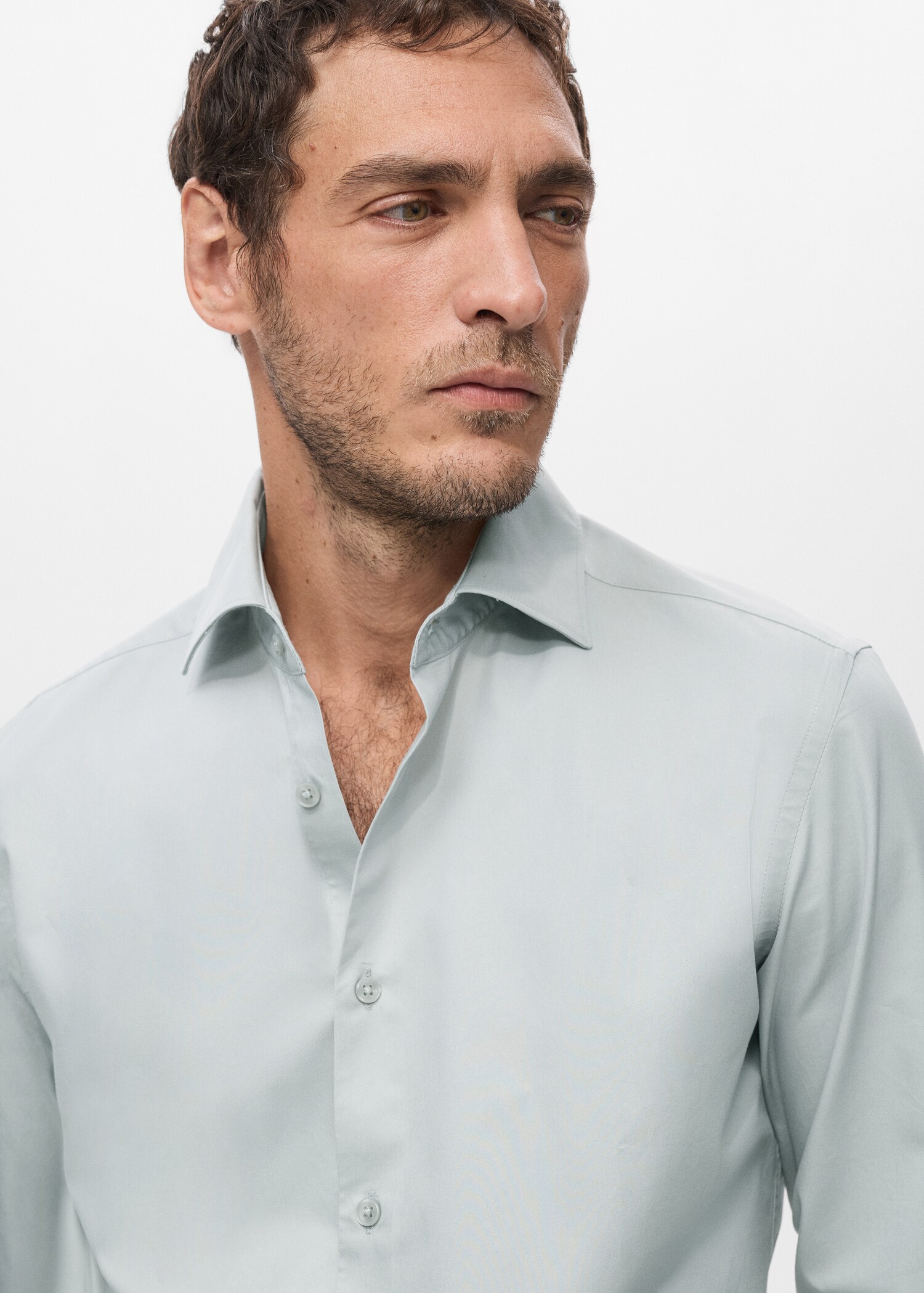 Slim fit shirt cotton and lyocell - Details of the article 1