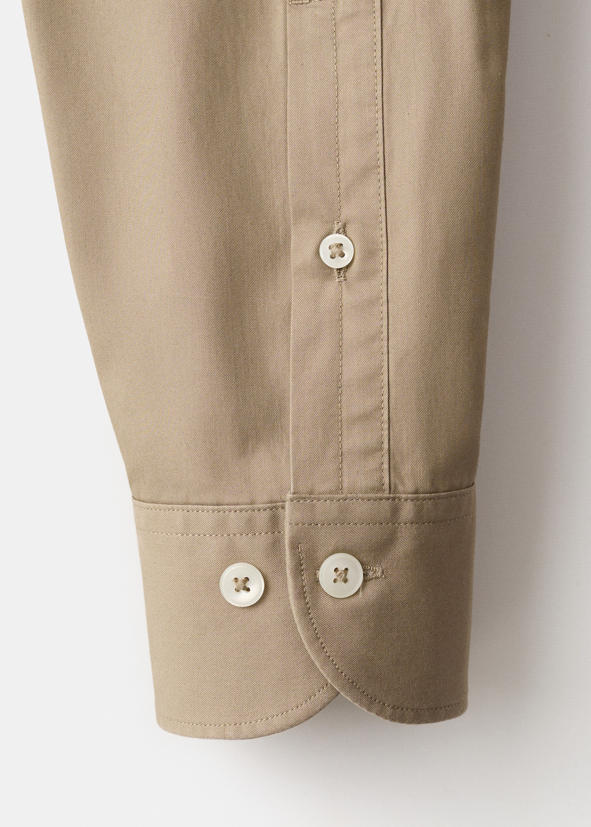 Slim fit shirt cotton and lyocell - Details of the article 0, Brown. Ref: 17089213-00.
