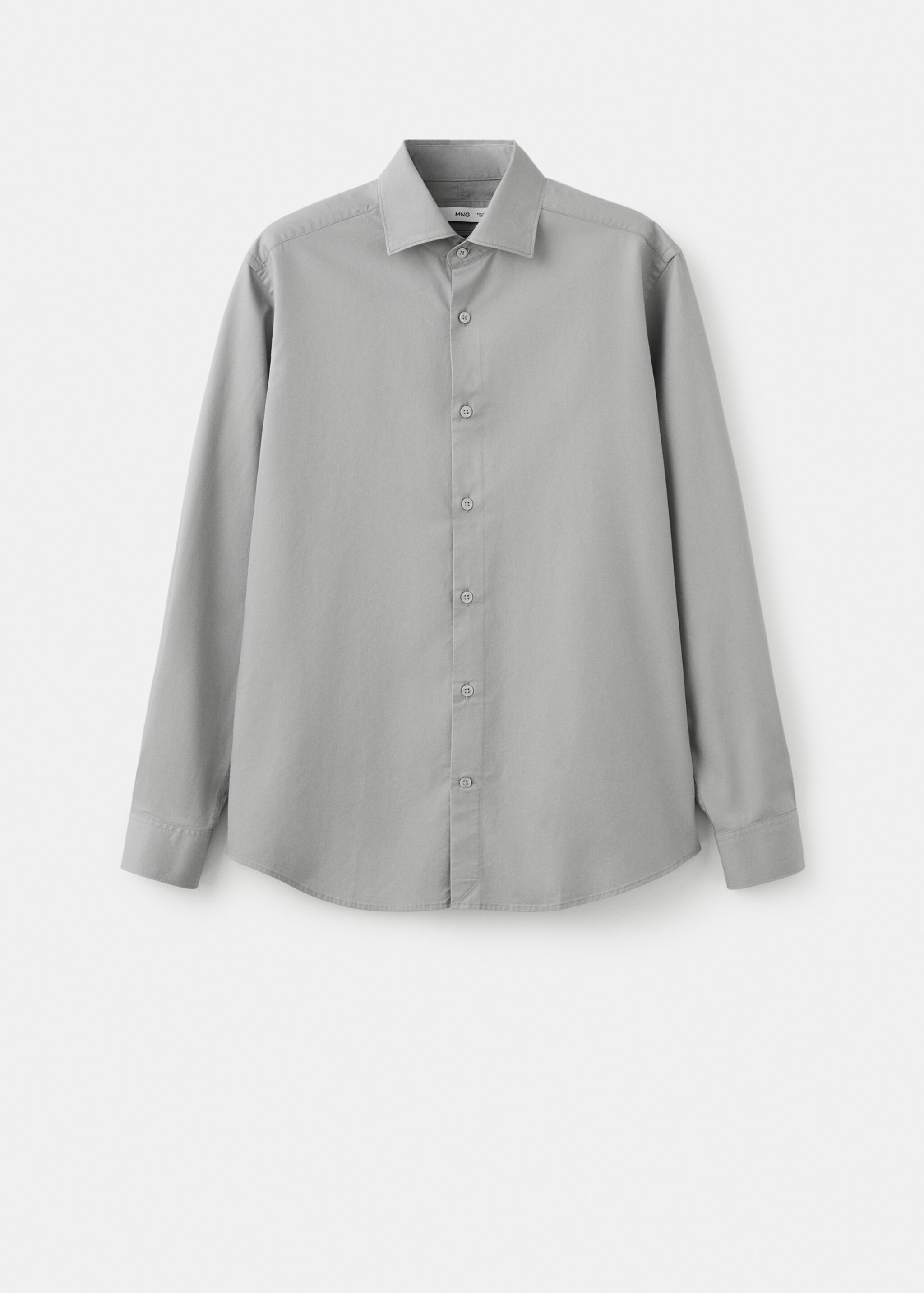 Slim fit shirt cotton and lyocell - Article without model, Grey. Ref: 17089213-00.