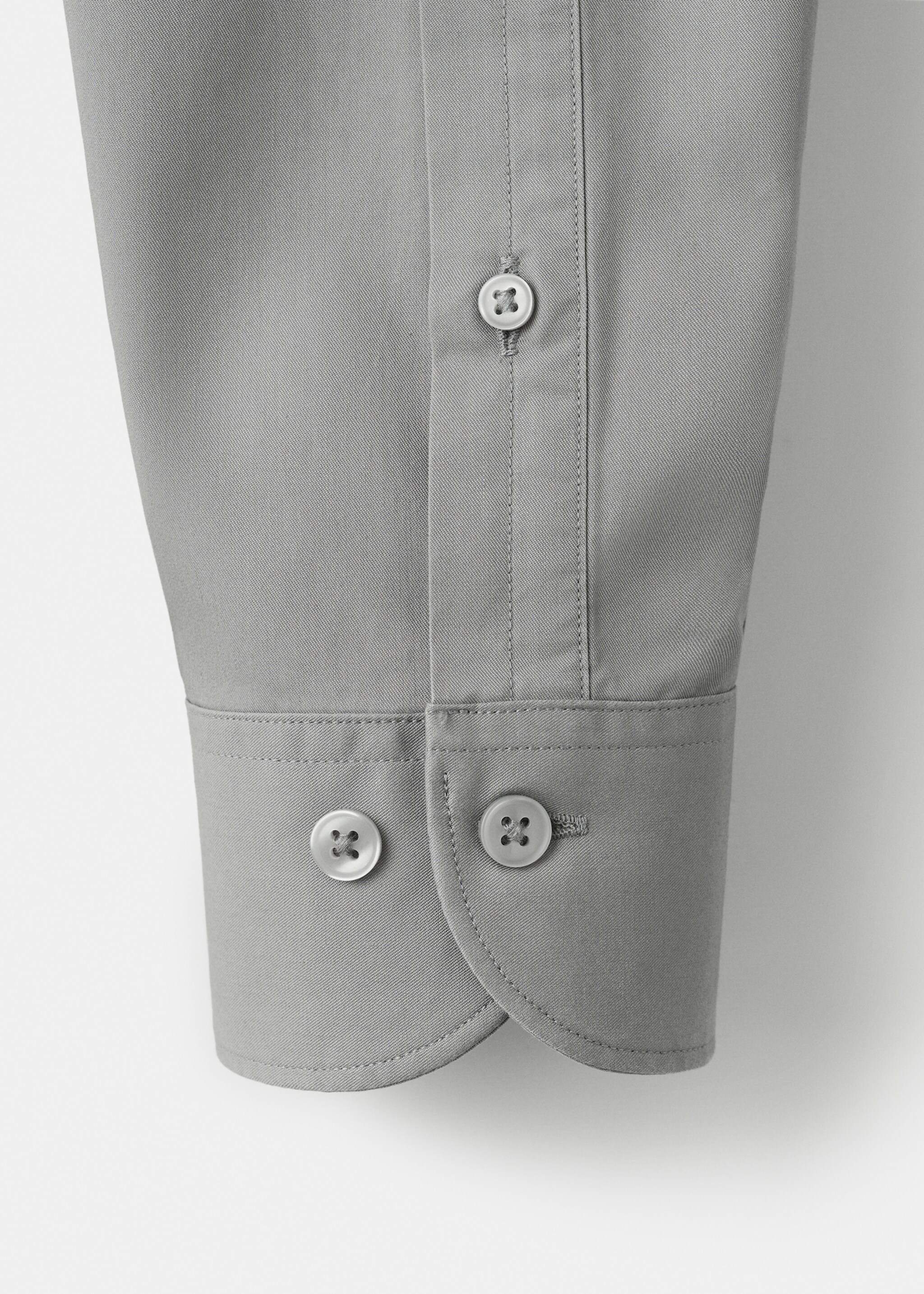 Slim fit shirt cotton and lyocell - Details of the article 0, Grey. Ref: 17089213-00.