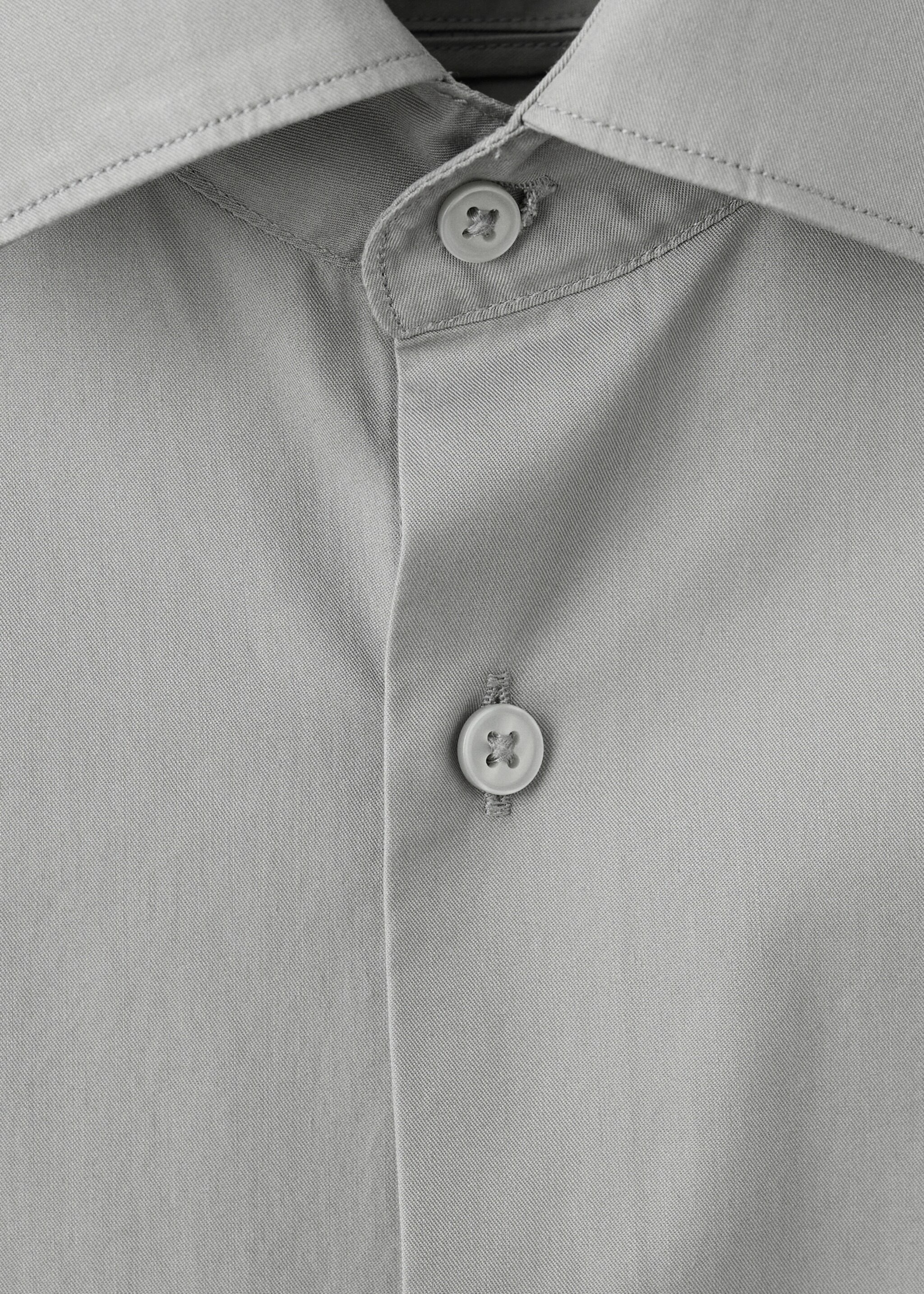 Slim fit shirt cotton and lyocell - Details of the article 8, Grey. Ref: 17089213-00.