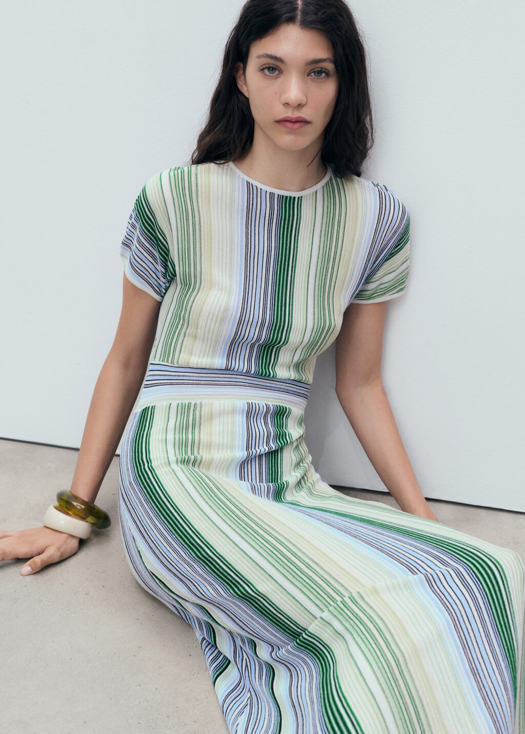 Woven striped dress