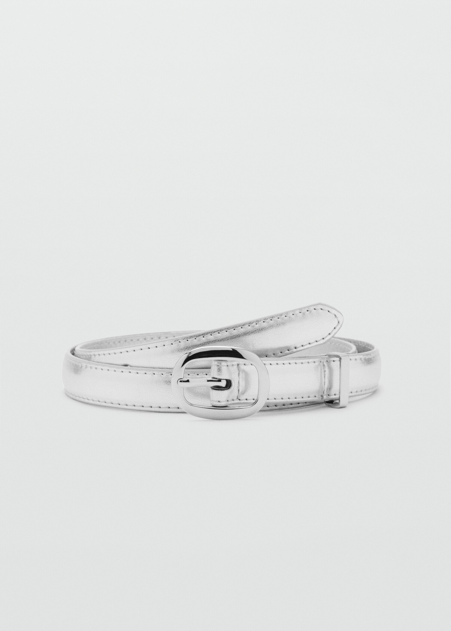 Metallic belt with oval buckle - Article without model