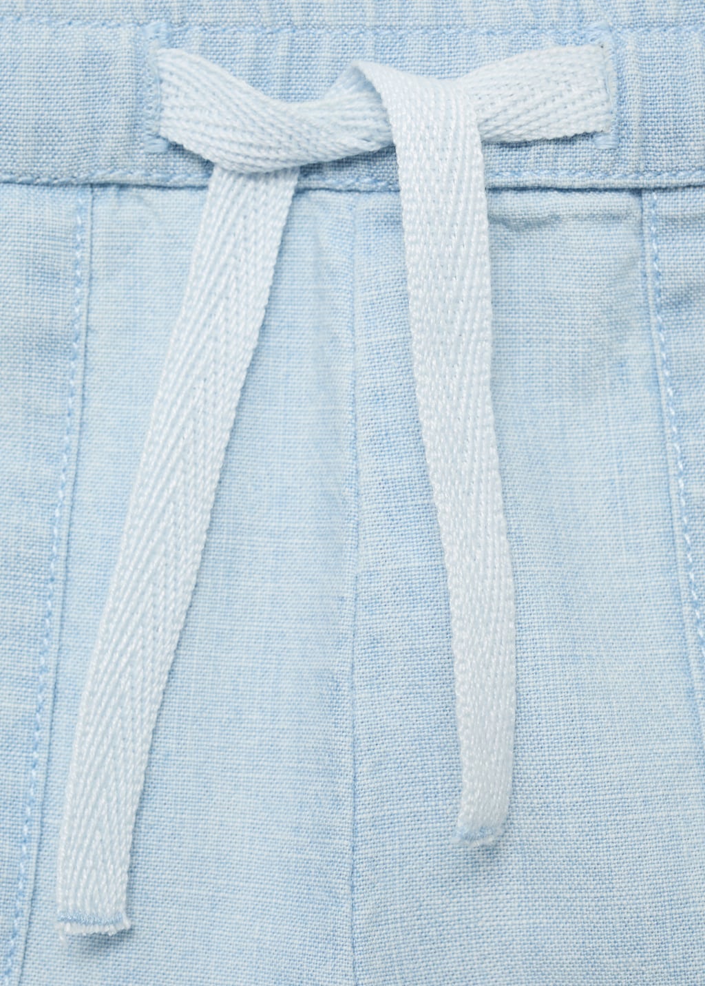 Denim-effect cotton shorts