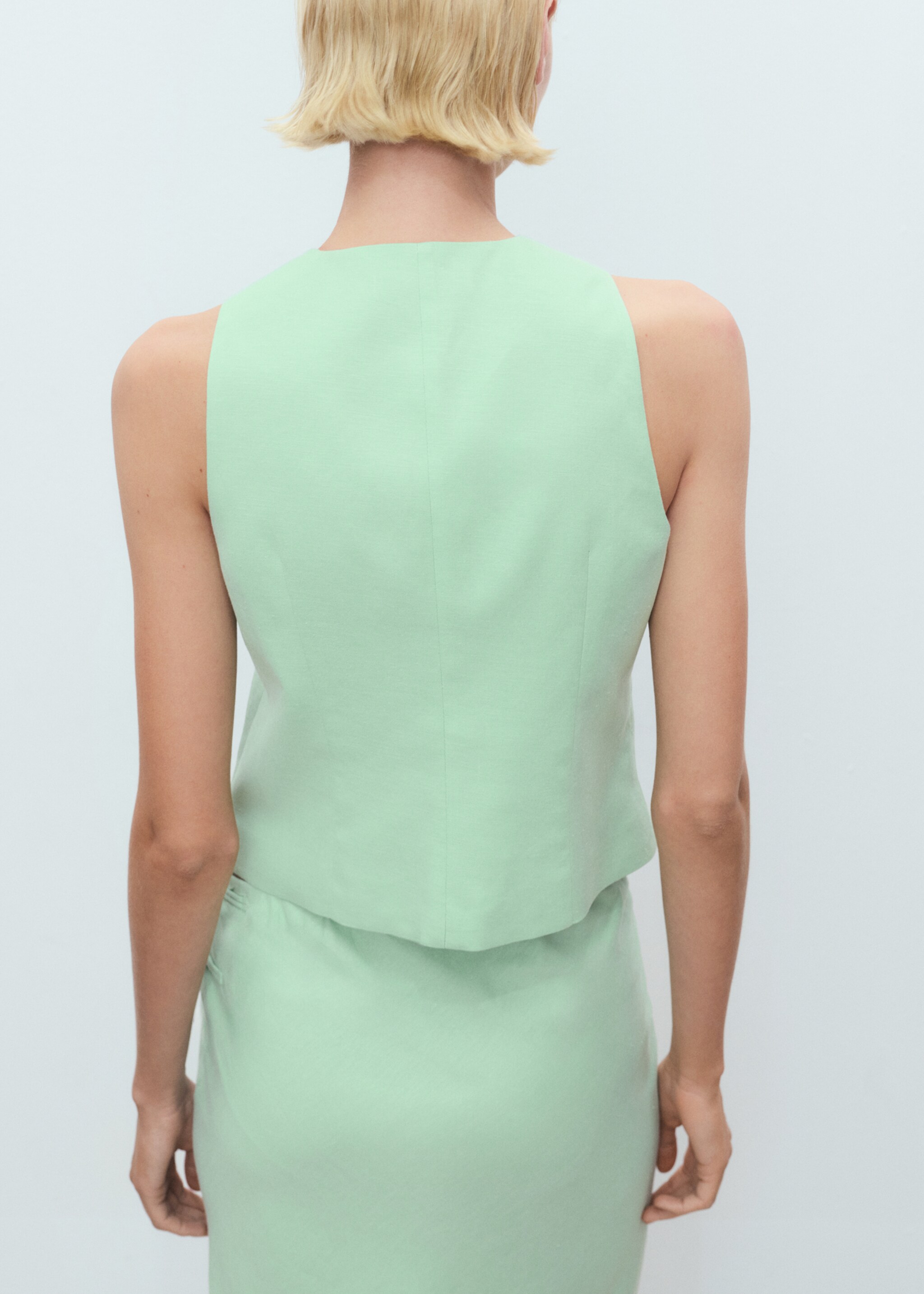 Linen-blend suit waistcoat - Reverse of the article
