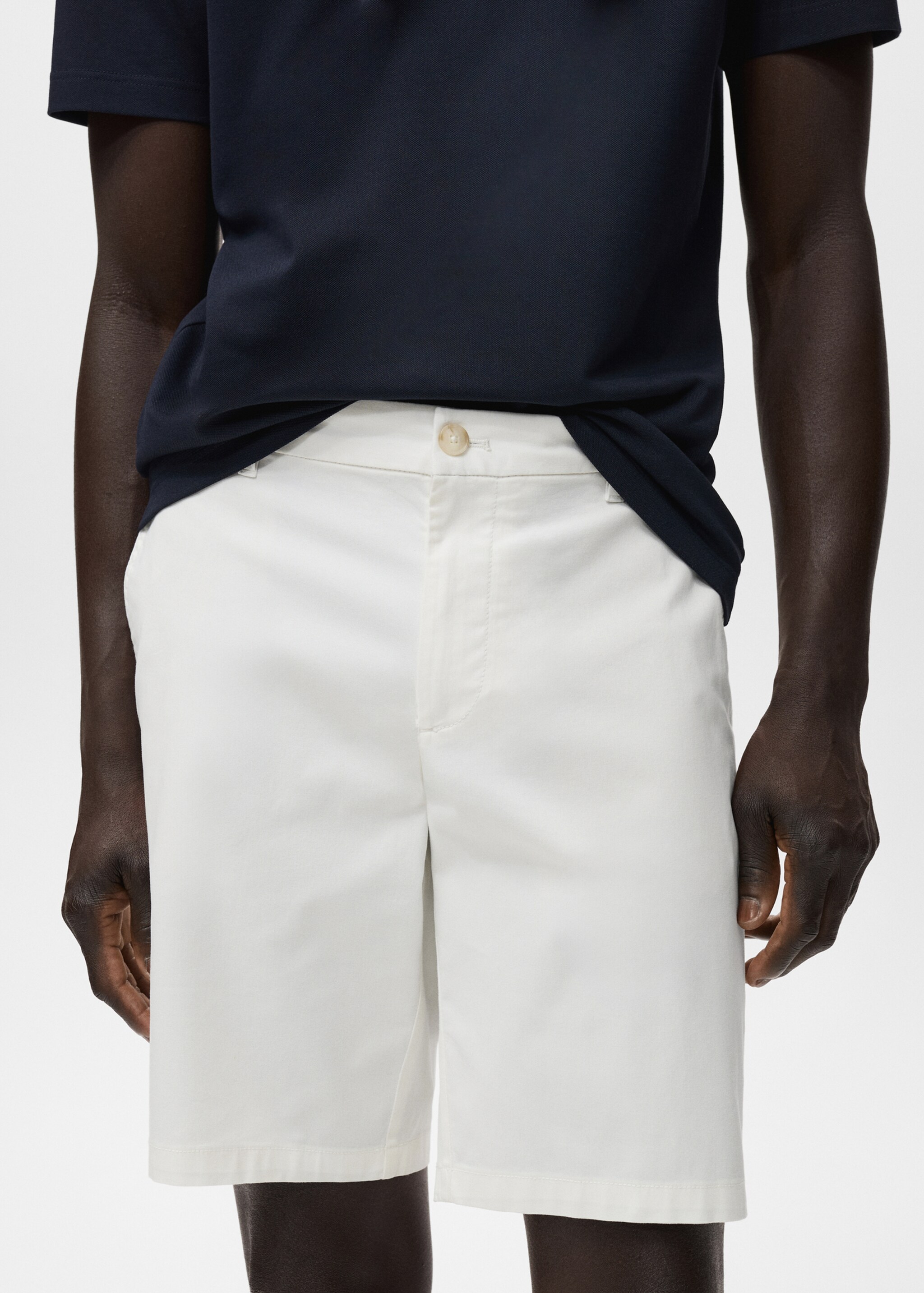 Straight cotton Bermuda shorts - Детальніше про товар 1