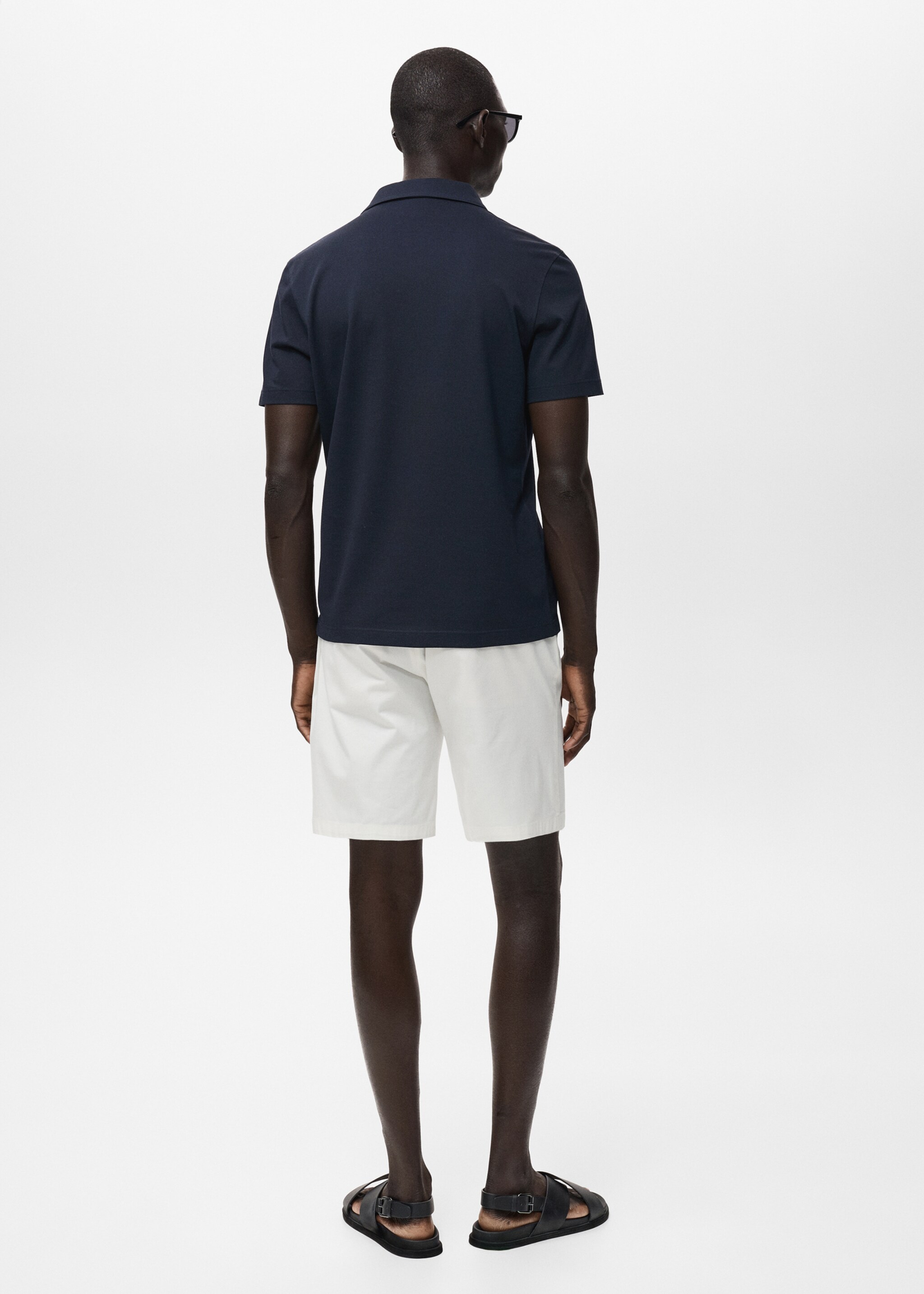 Straight cotton Bermuda shorts - Зворотна сторона товару