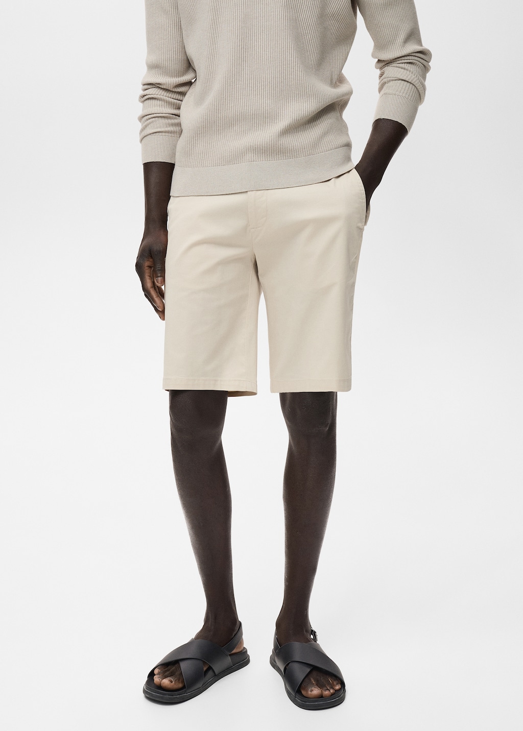 Slim-fit chino cotton bermuda shorts