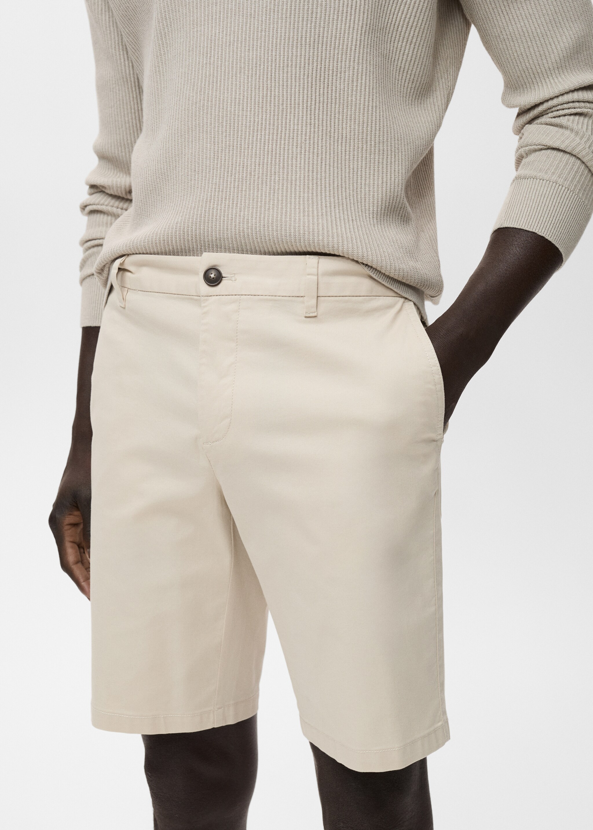 Straight cotton Bermuda shorts - Детальніше про товар 1