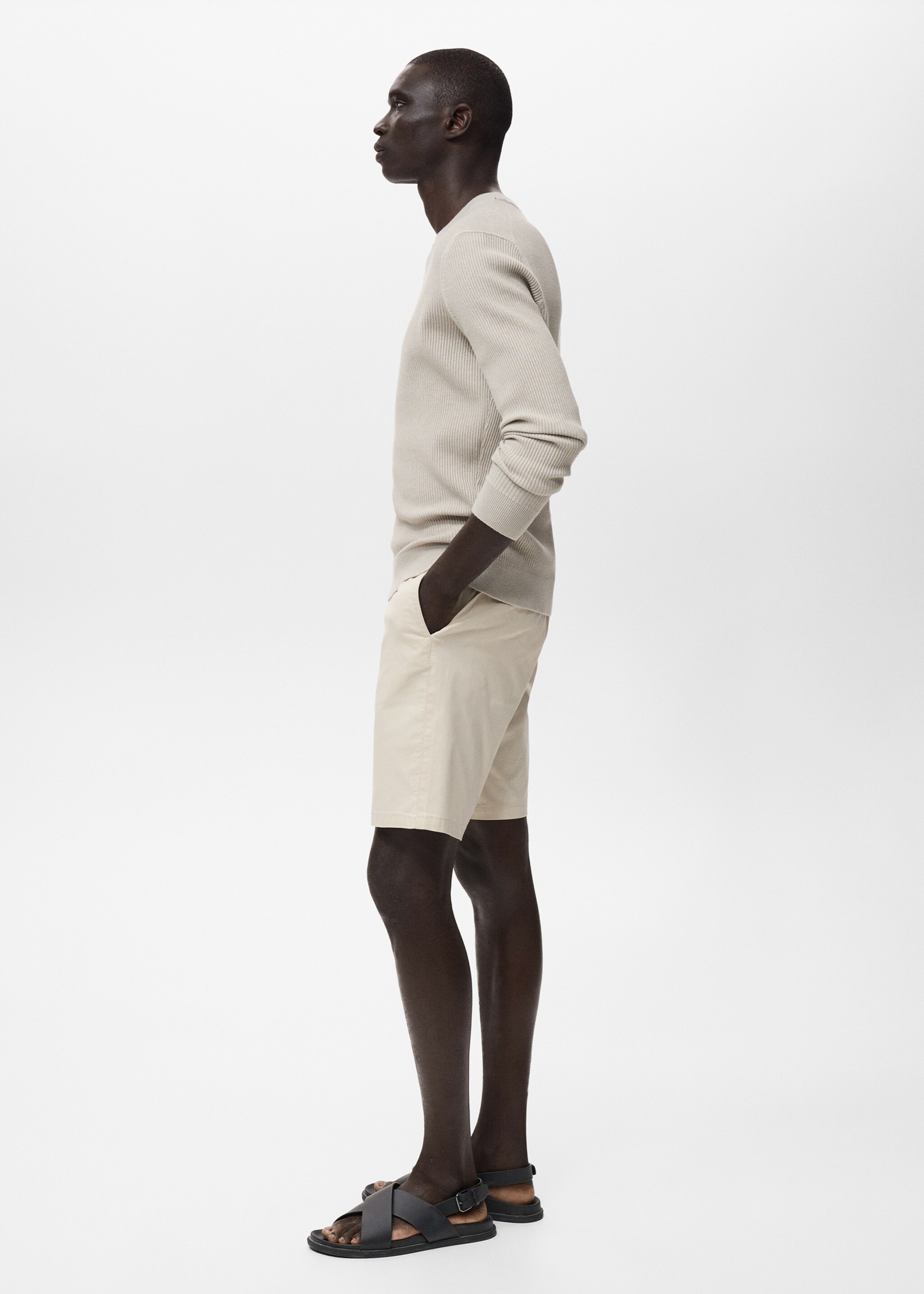 Straight cotton Bermuda shorts - Детальніше про товар 2