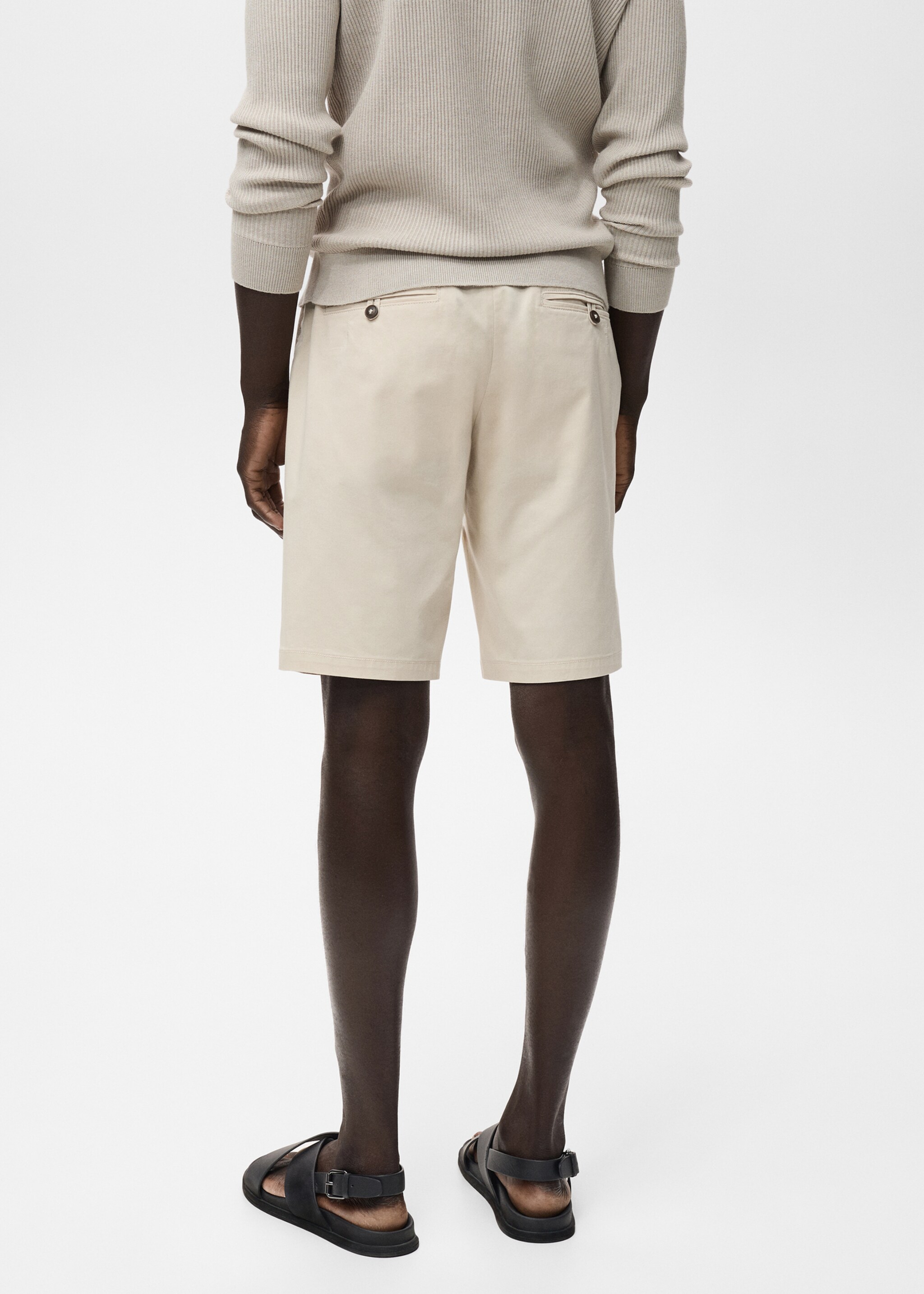 Straight cotton Bermuda shorts - Зворотна сторона товару