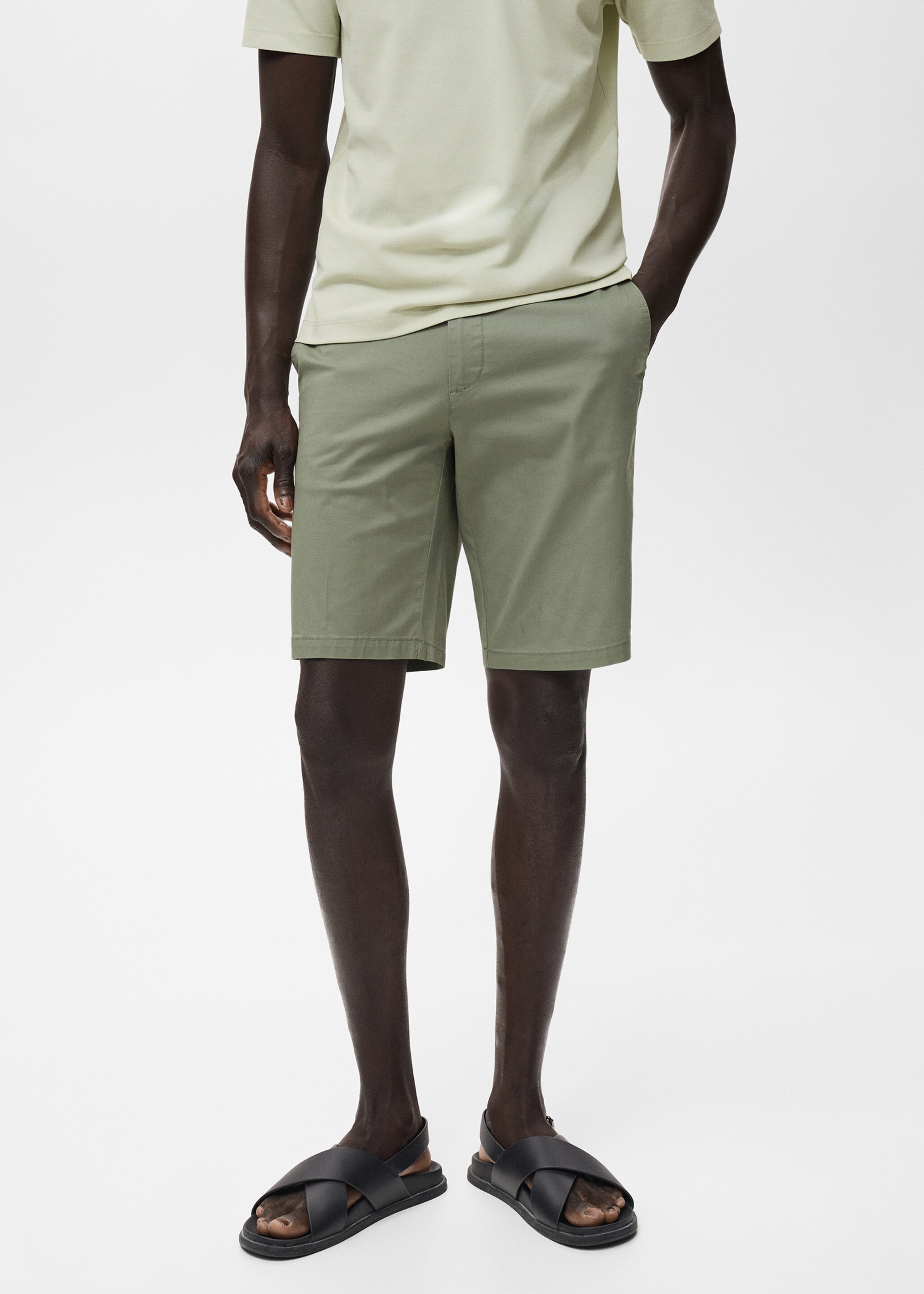 Bermuda droit coton - Plan moyen