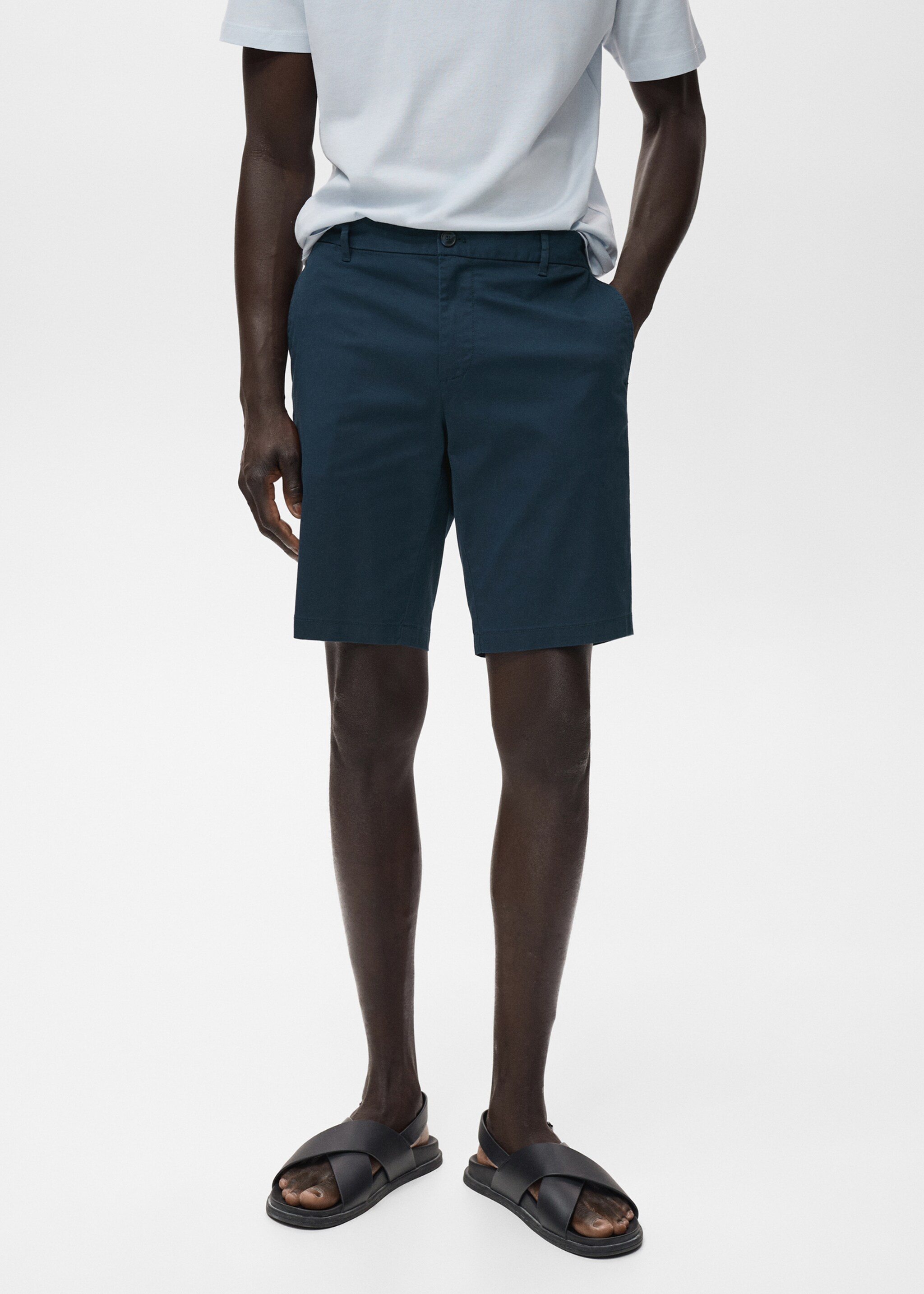 Bermuda droit coton - Plan moyen