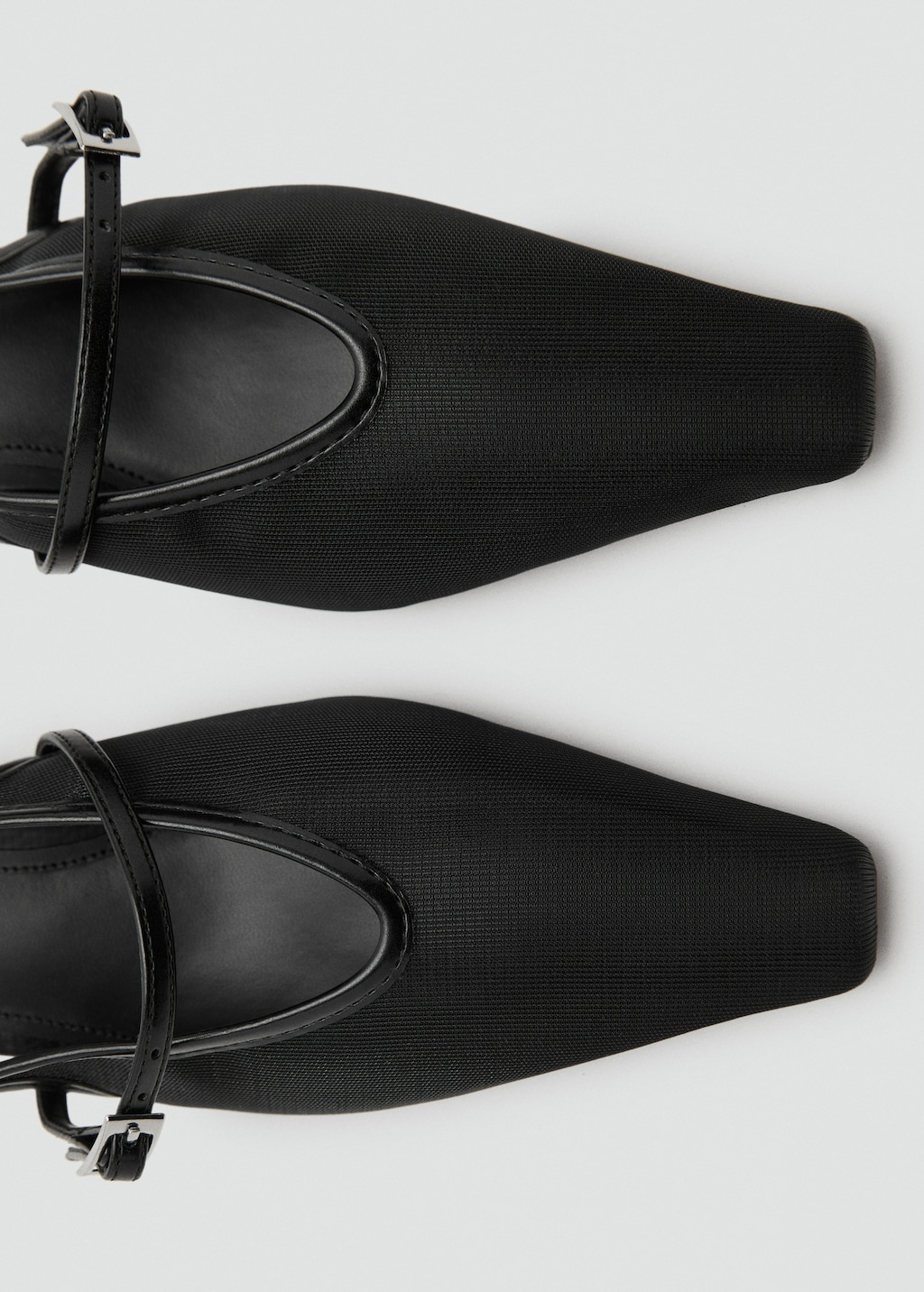 Mesh buckle stiletto-heeled shoes