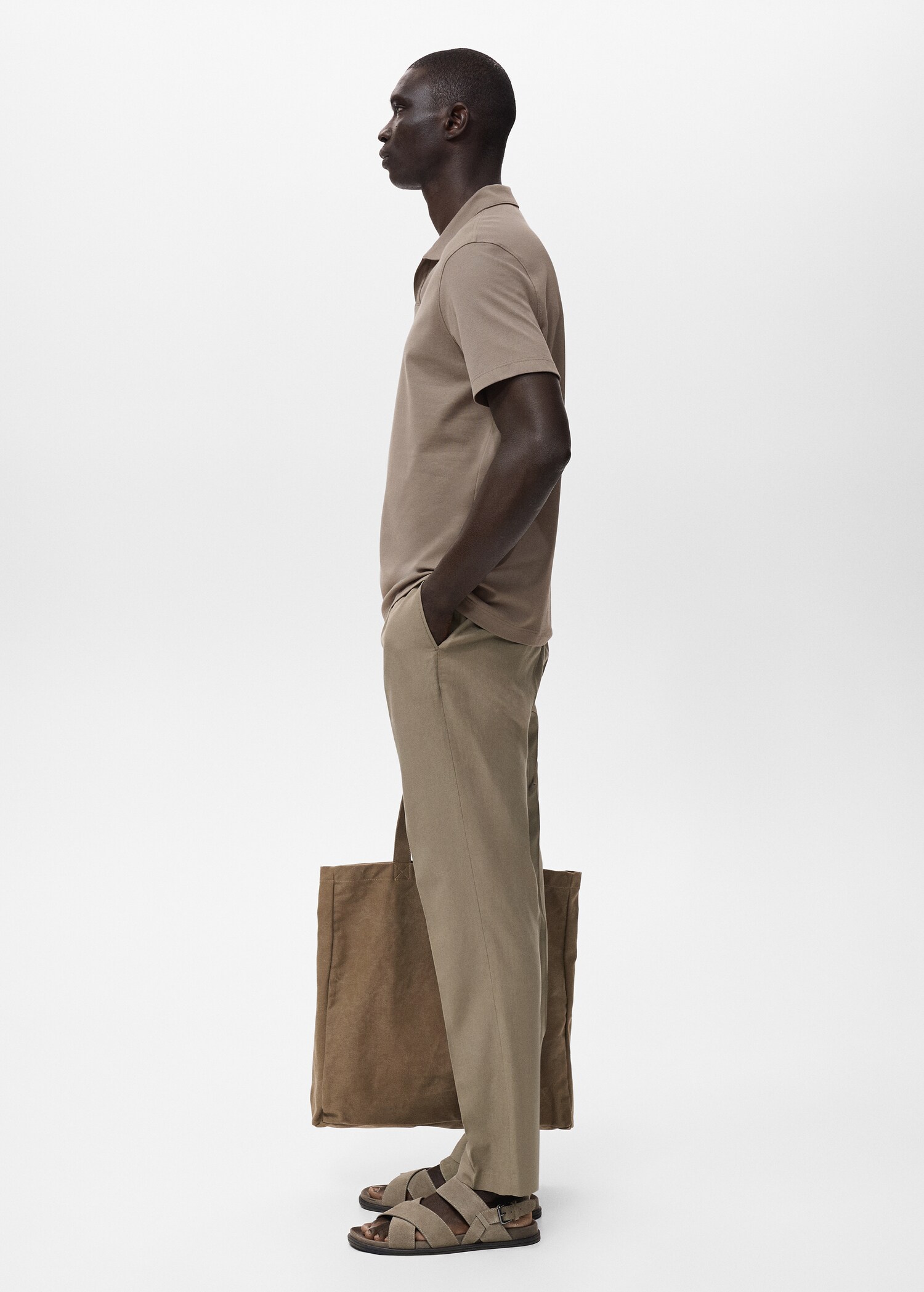 Cotton tapered crop trousers - Details of the article 2