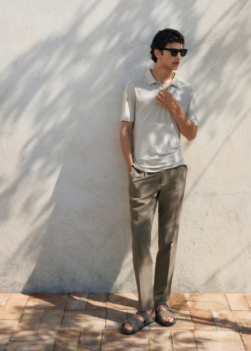 Cotton tapered crop pants