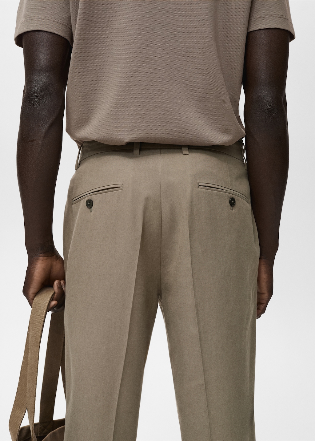 Cotton tapered crop pants