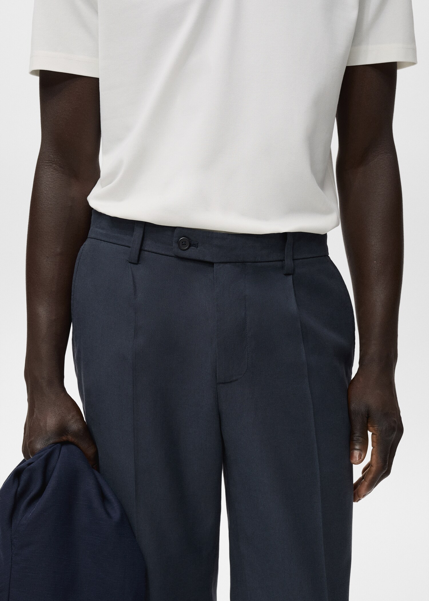 Cotton tapered crop trousers - Details of the article 1