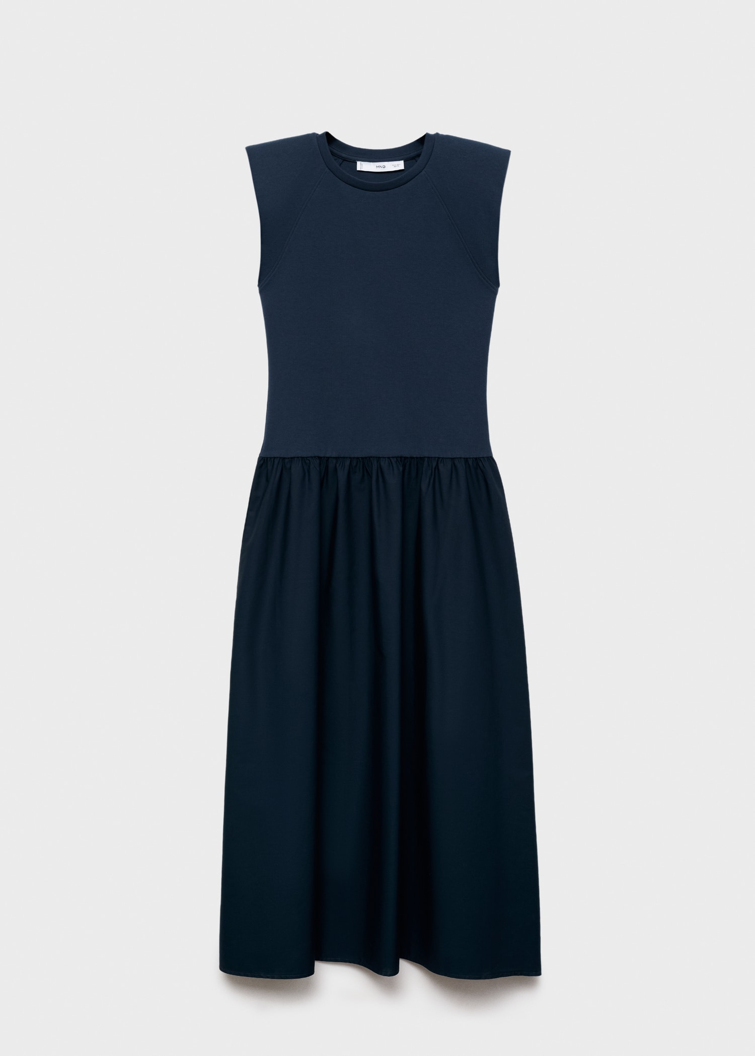 Rochie midi din țesătură combinată - Articol fără model