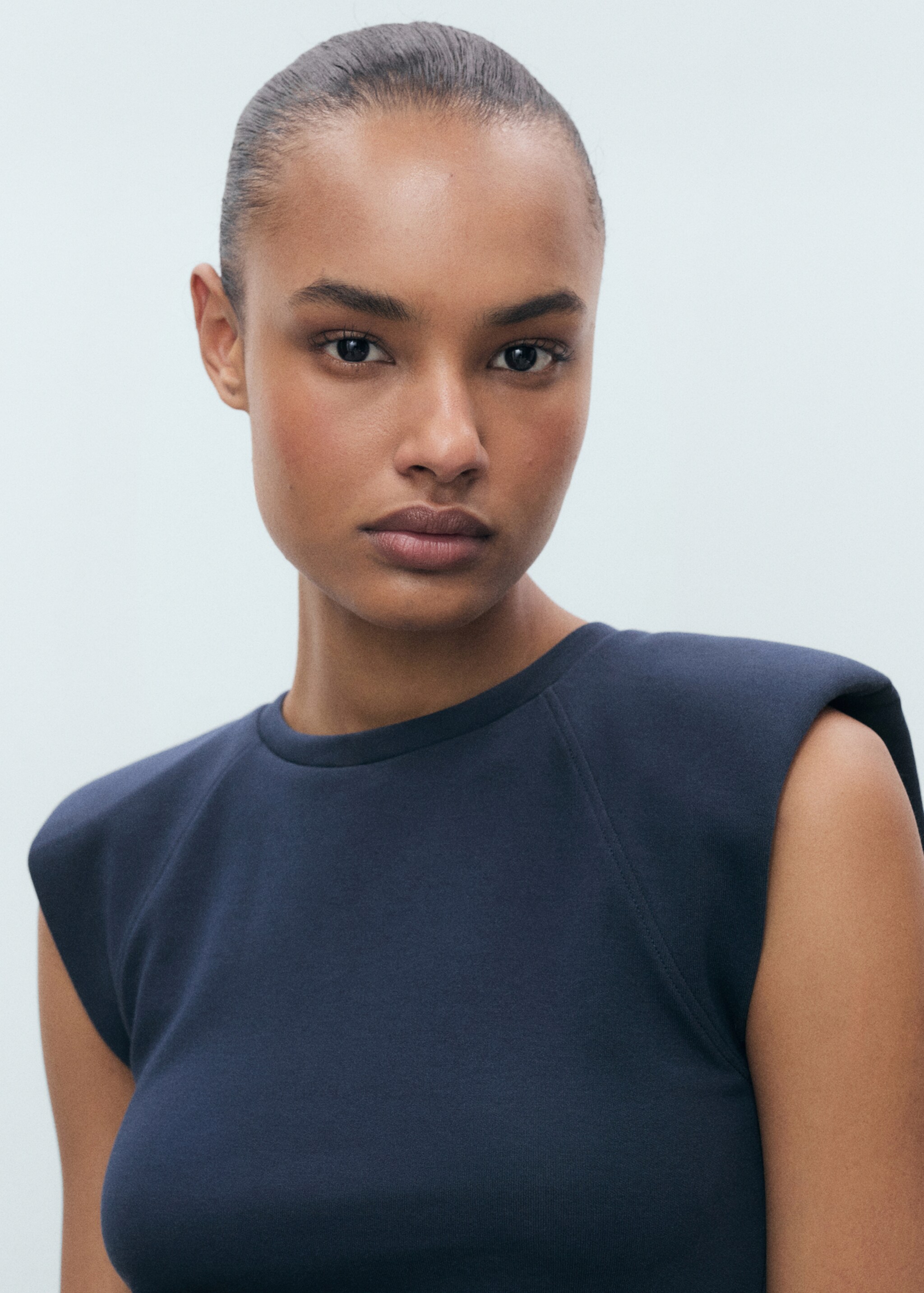Combined fabric midi-dress - Details of the article 1