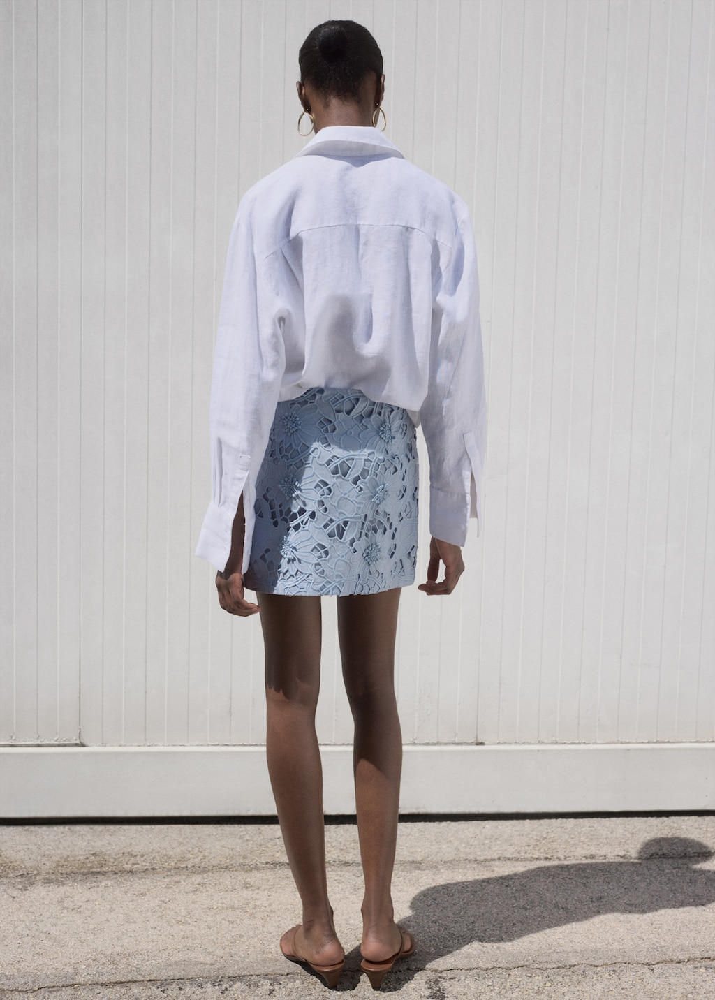 Embroidered cotton skirt