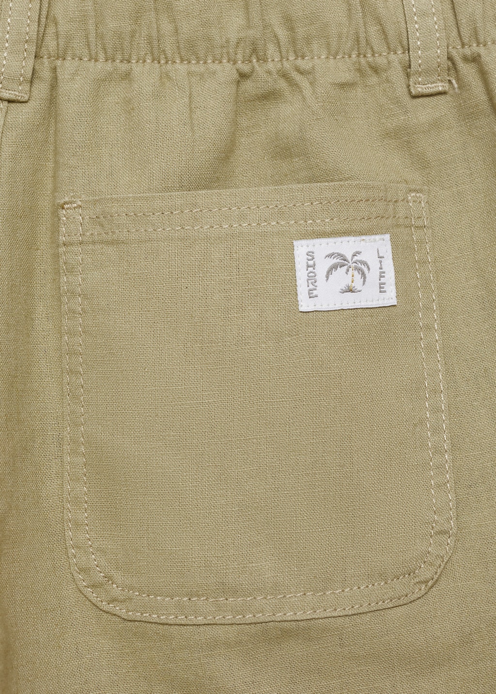 Linen-blend Bermuda shorts
