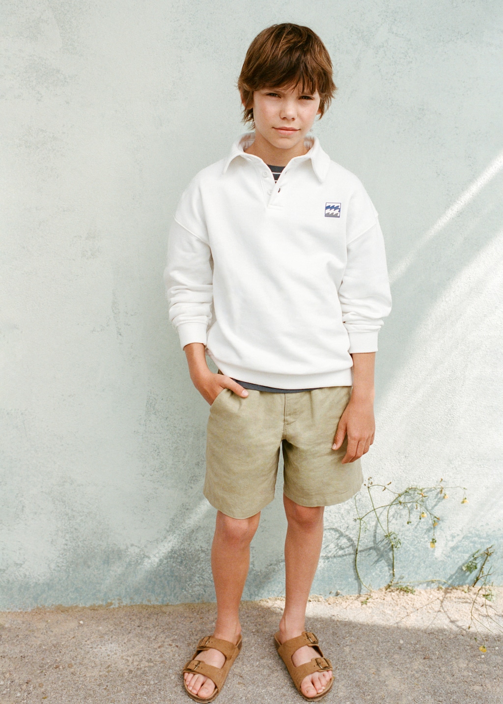 Linen-blend Bermuda shorts