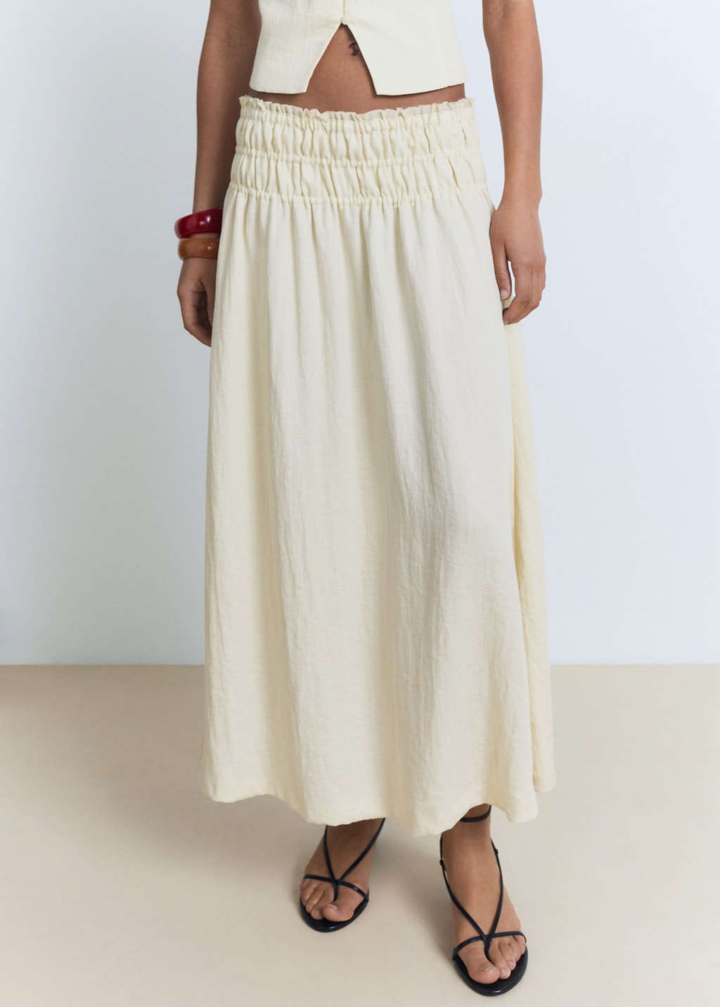 Long gathered panel skirt