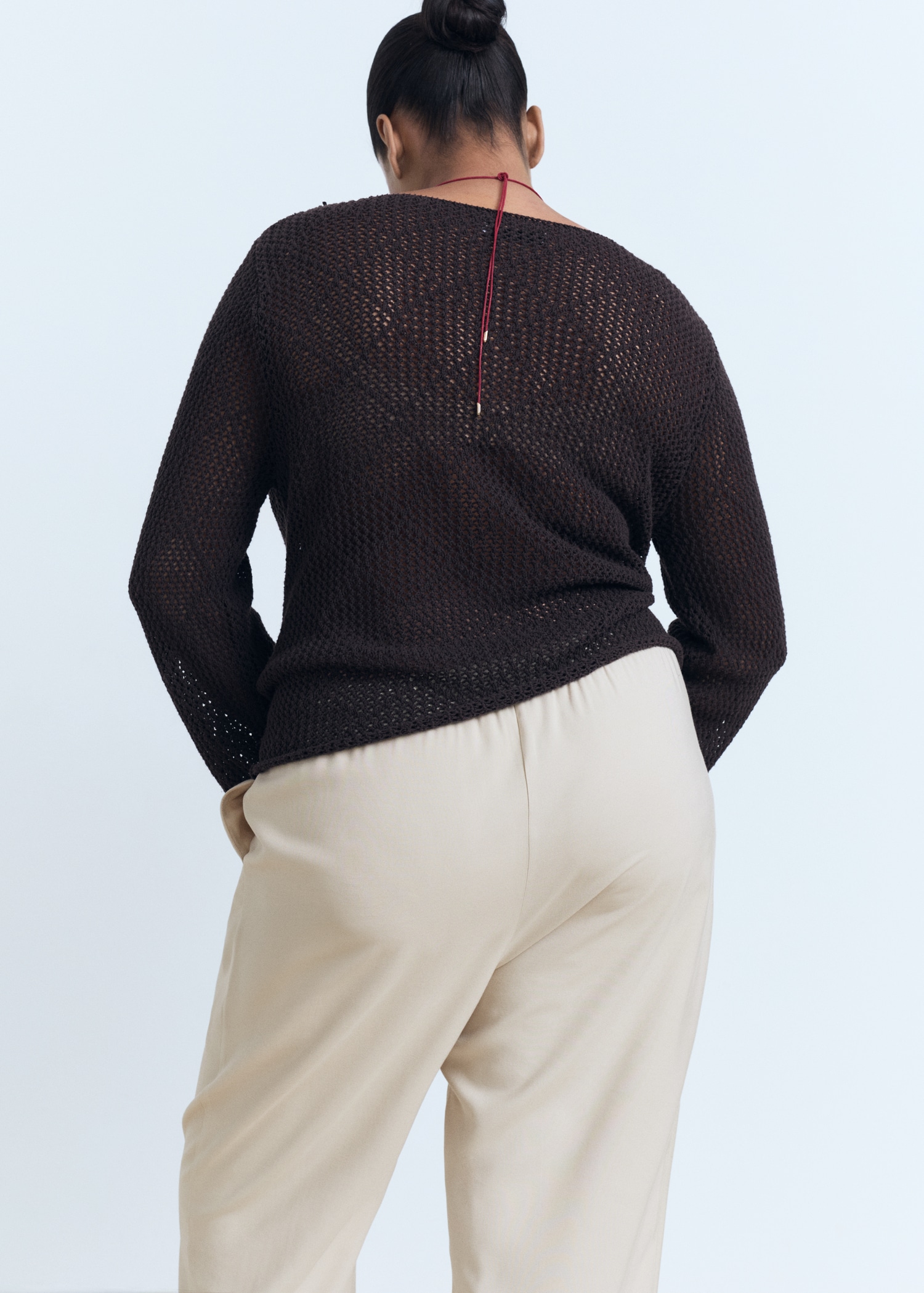 Drawstring flowy trousers - Details of the article 4