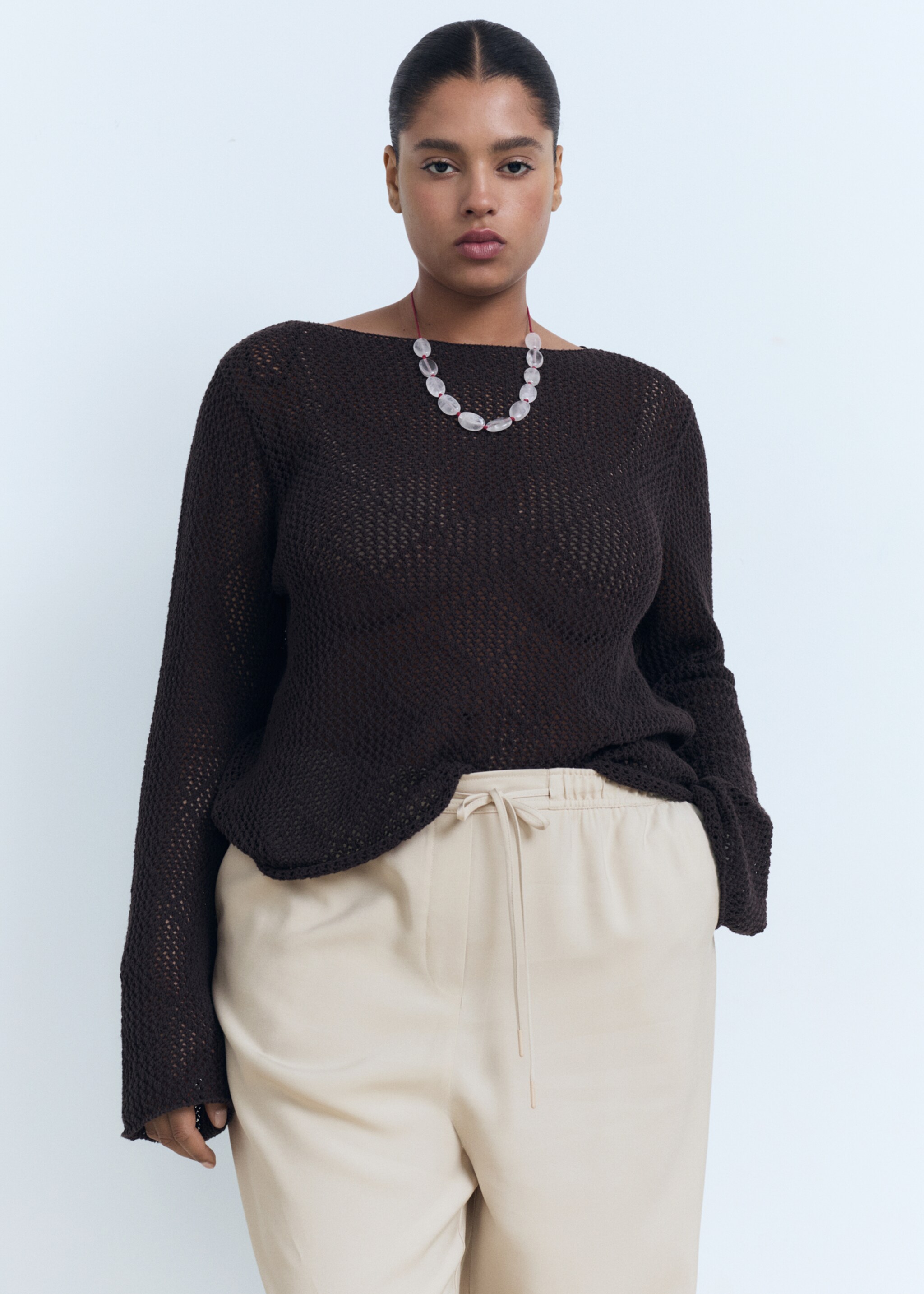 Drawstring flowy trousers - Details of the article 5