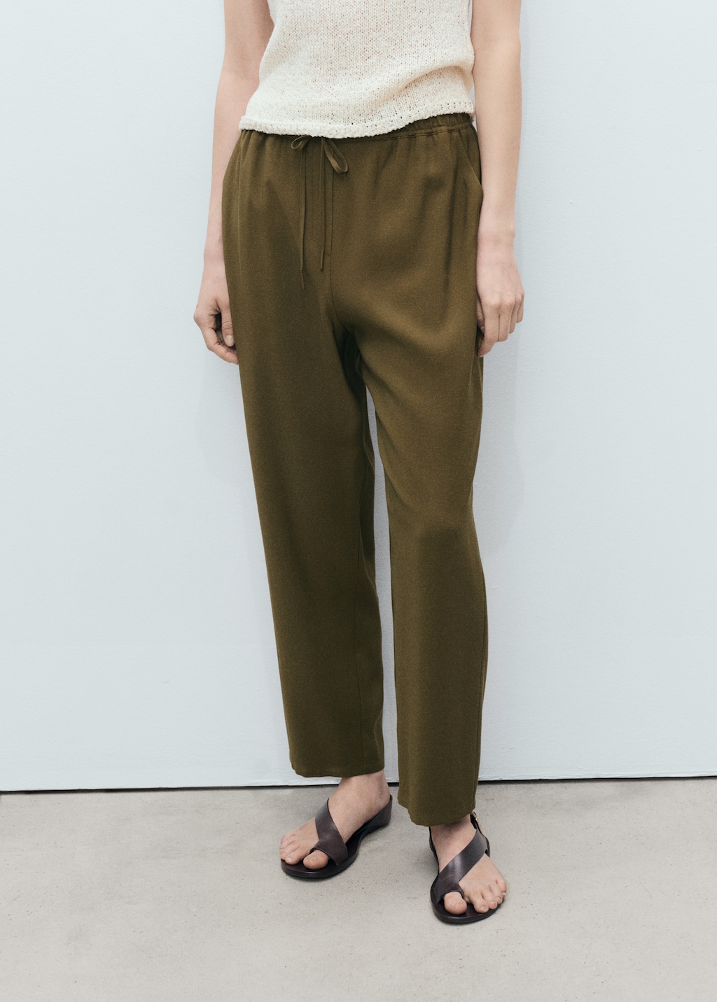 Mango Drawstring flowy pants