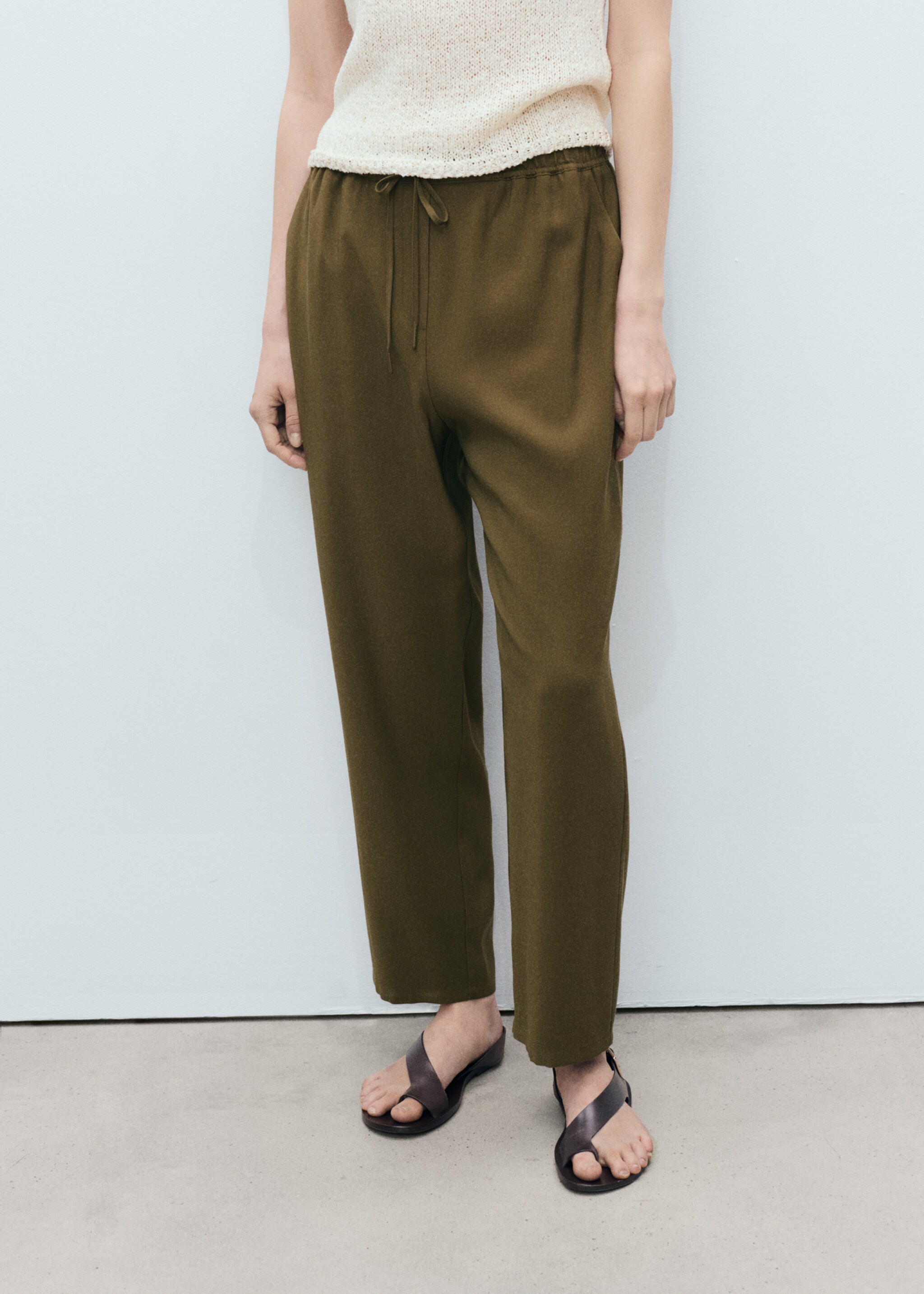 Drawstring flowy trousers - Medium plane