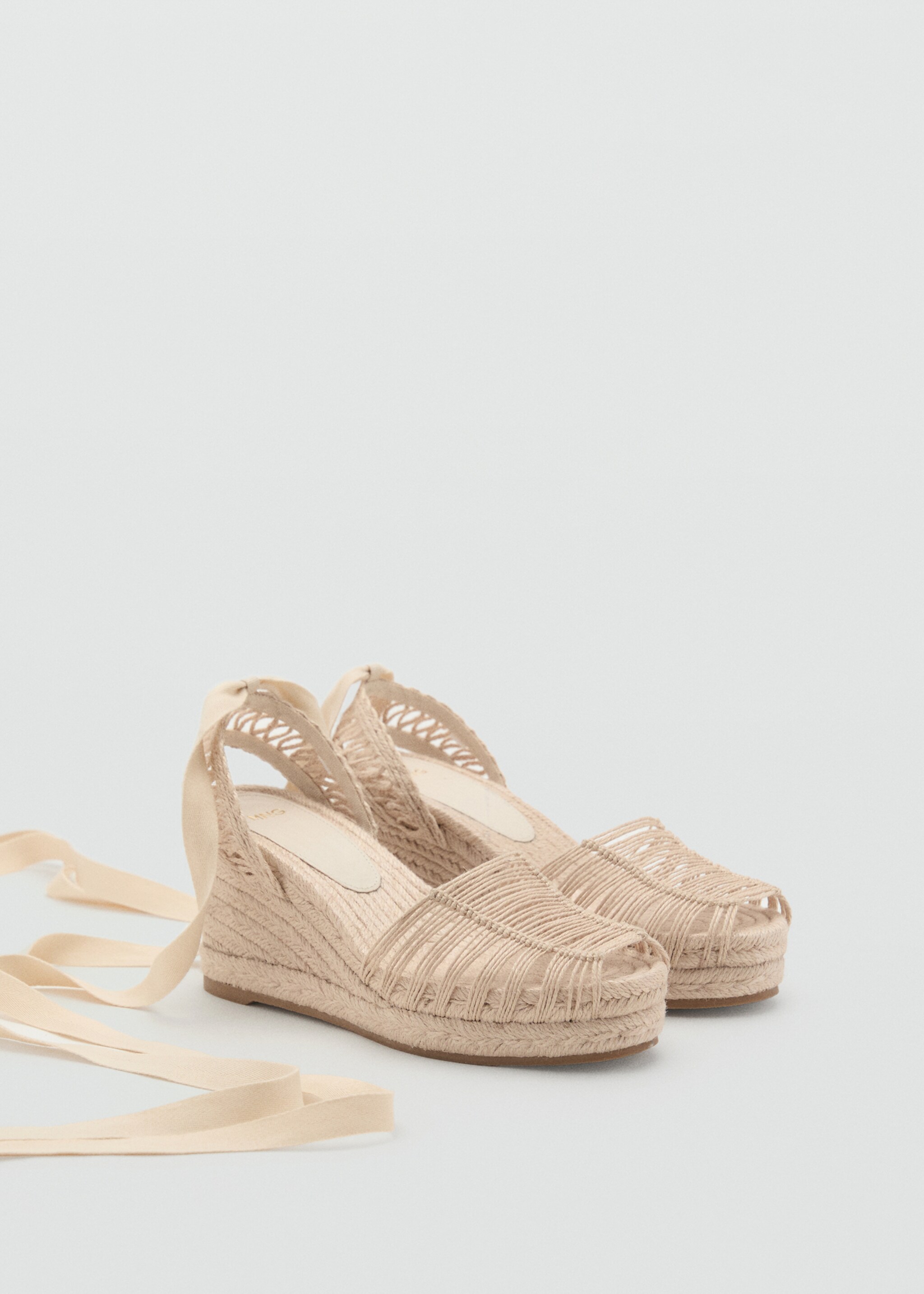 Jute wedges with straps - Medium plane