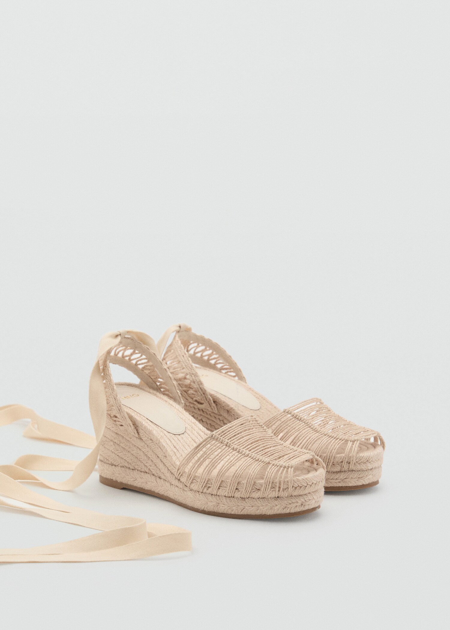 Jute wedges with straps - Medium plane