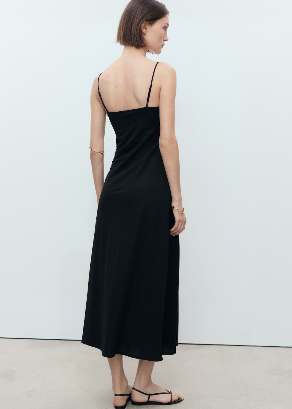 Long dress with bow neckline